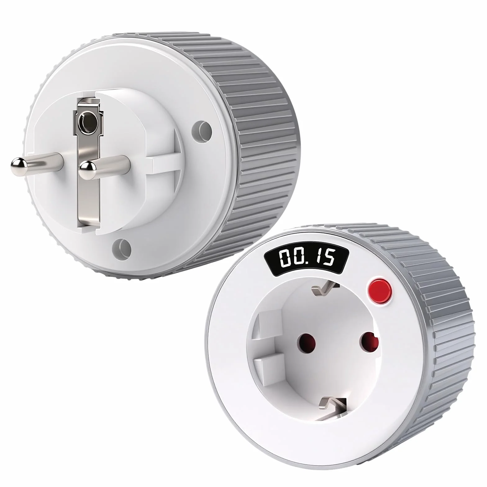 Jadeshay Gniazdko z timerem, mechaniczny programator czasowy, gniazdko z timerem, od 1 minuty do 24 godzin, z cyfrowym wyświetlaczem LED 3680 W, 230 V, do wszystkich rodzajów urządzeń gospodarstwa