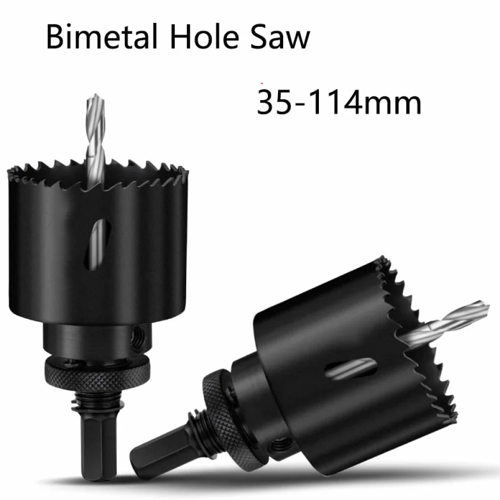 Otwornica 1 sztuk 35-114mm Bi-Metal M42 otwornice Bit do obróbki drewna żelazo ze stali nierdzewnej plastikowy zestaw do cięcia aluminium, A