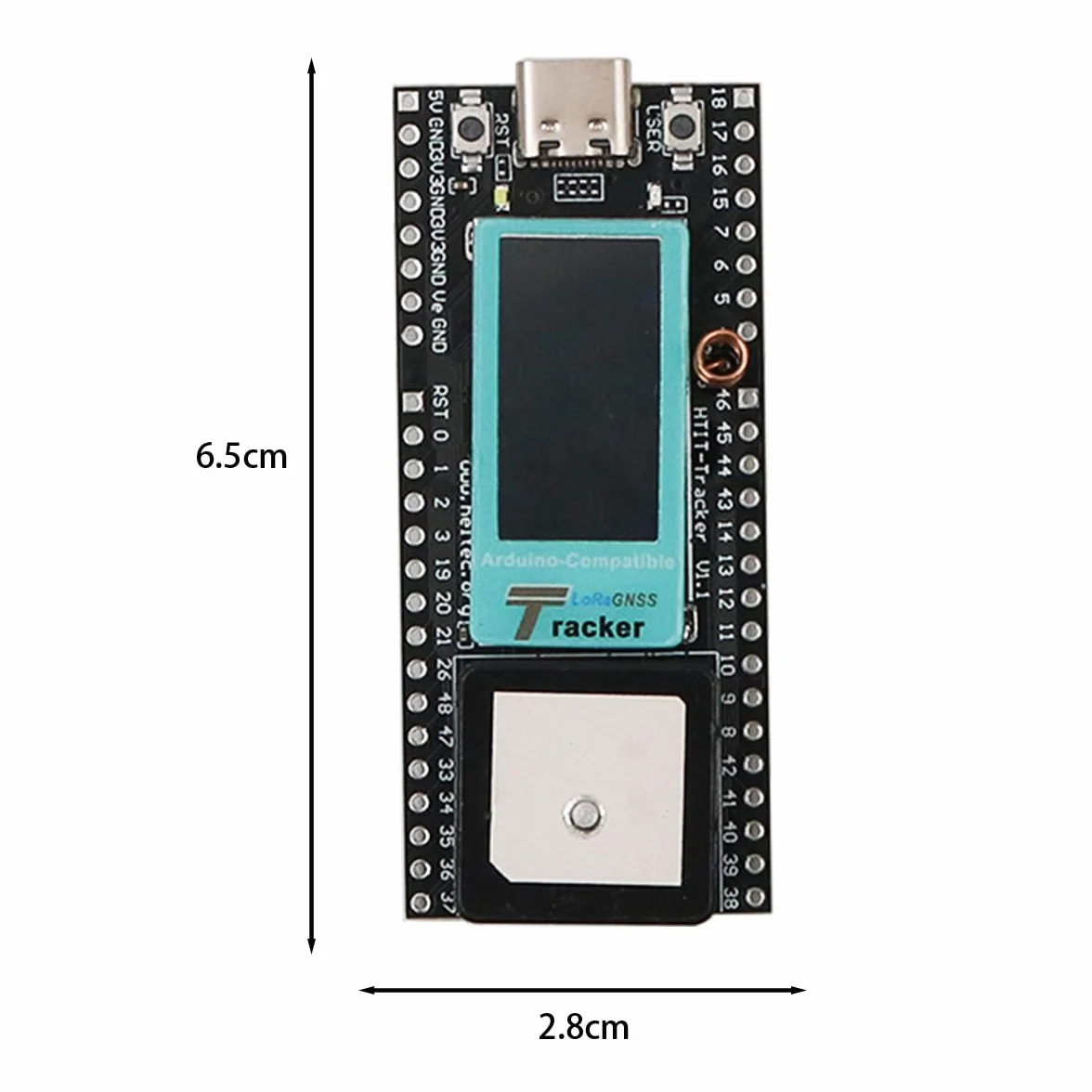 DollaTek 863-928MHZ bezprzewodowy tracker ESP32-S3FN8 obs?uguje Wi-Fi LoRa Bluetooth GNSS L1 + L5/L2 dla GPS, GLONASS, BDS, Galileo, QZSS wielosystemowe pozycjonowanie stawów, wy?wietlacz OLED typu C