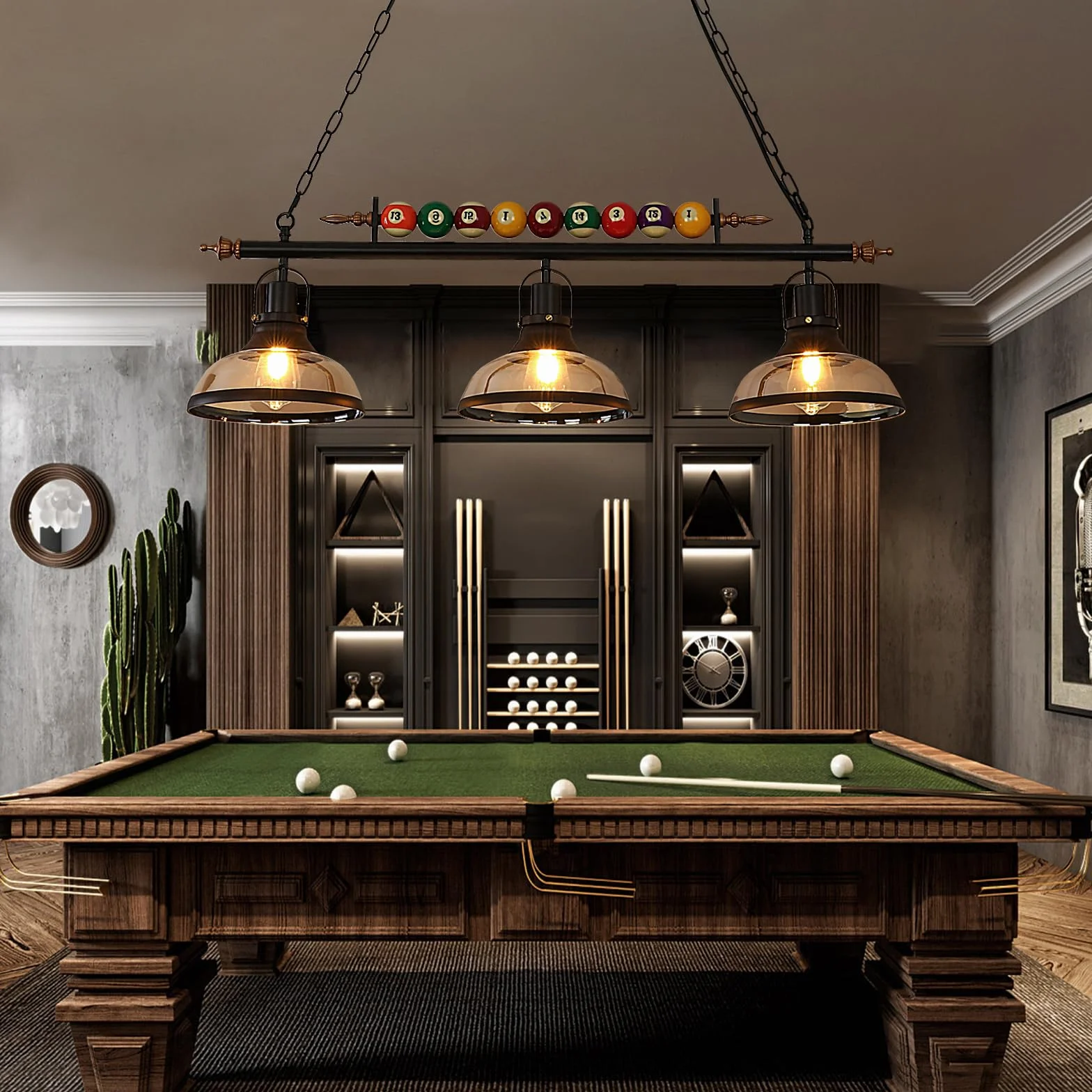 Retro industrialna lampa wisząca, czarna amerykańska kute żelazo snooker bar restauracja styl żyrandol, lampa wisząca na stół bilardowy, stół jadalny, stół wyspowy