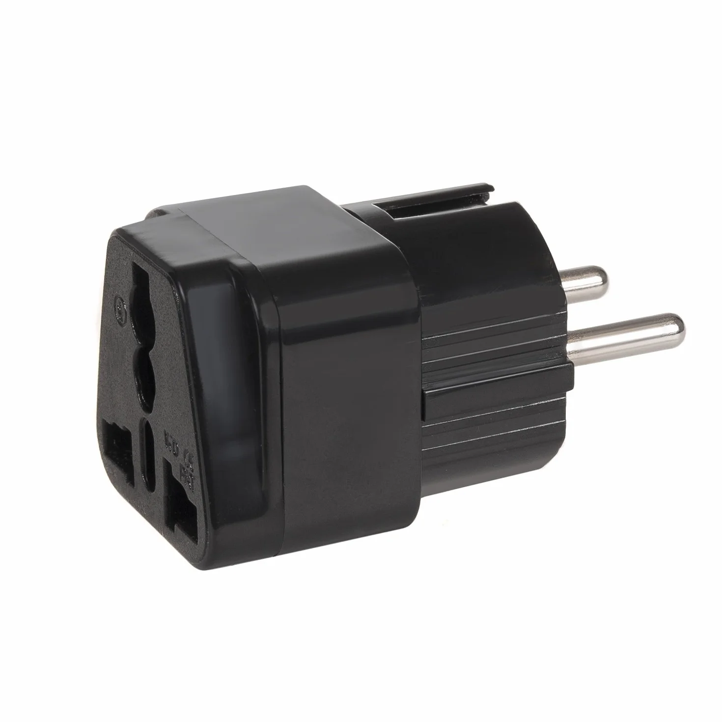 Maclean MCE155 Uniwersalny Adapter Podróżny, Profesjonalna Wtyczka GB/UK (gniazdo) do UE (wtyczka), Przejściówka do Gniazdka Europejskiego na Brytyjskie, Koloru Czarnego