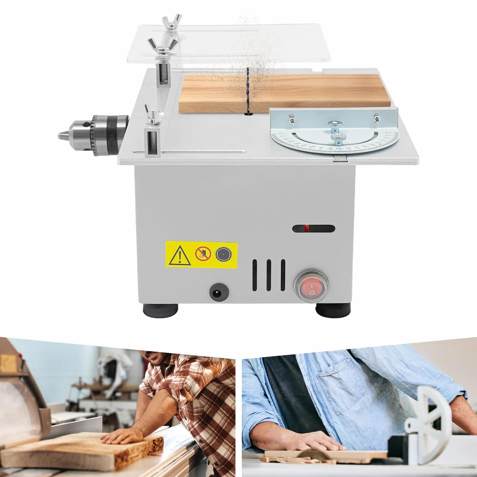 Mini stołowa pilarka tarczowa 96 W, mała z 7 stopniami prędkości, wychylna 0-180°, głębokość cięcia 0-29 mm, do drewna, aluminium, akrylu – idealna dla majsterkowiczów i warsztatów