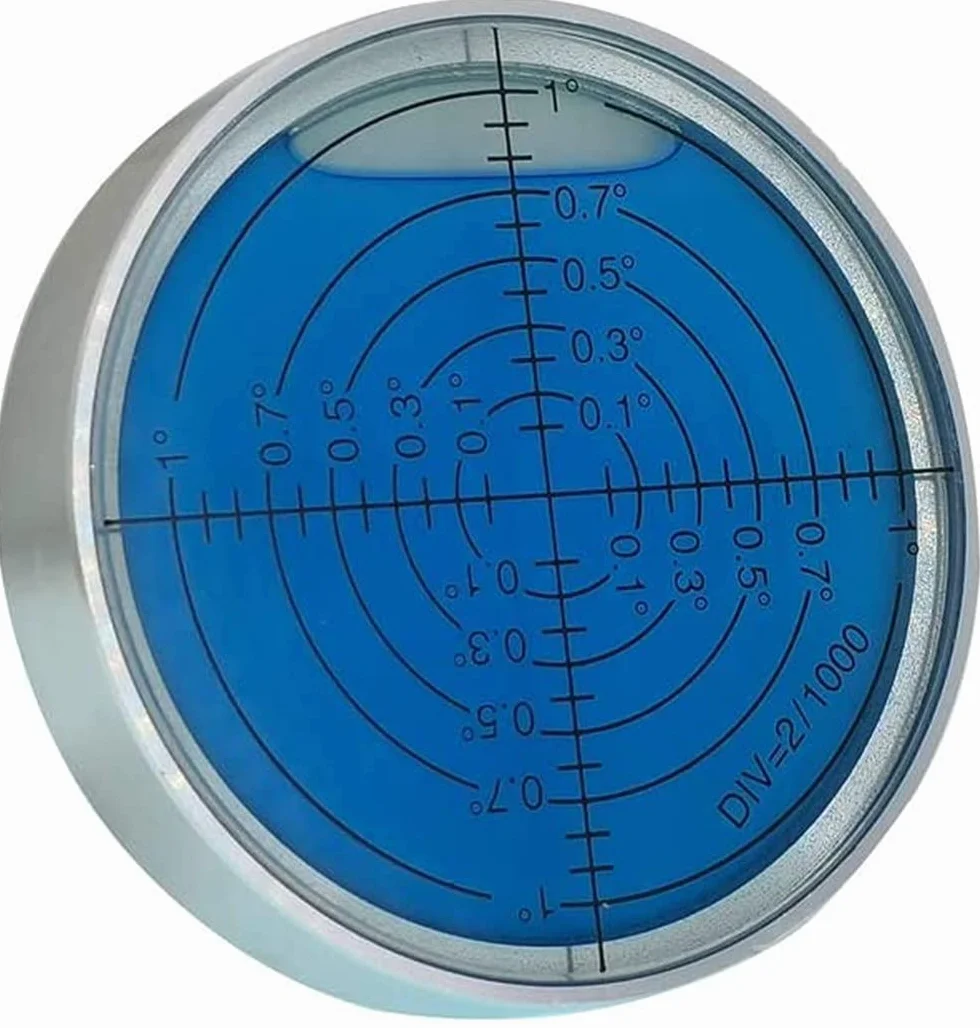 Umei Wysoka precyzja uniwersalna pozioma bańka aluminiowa powłoka poziomego nachylenia koła, wysoka precyzja 6 '/ 2 (z magnesem, świecąca) (60 x 12 mm) (niebieska woda)