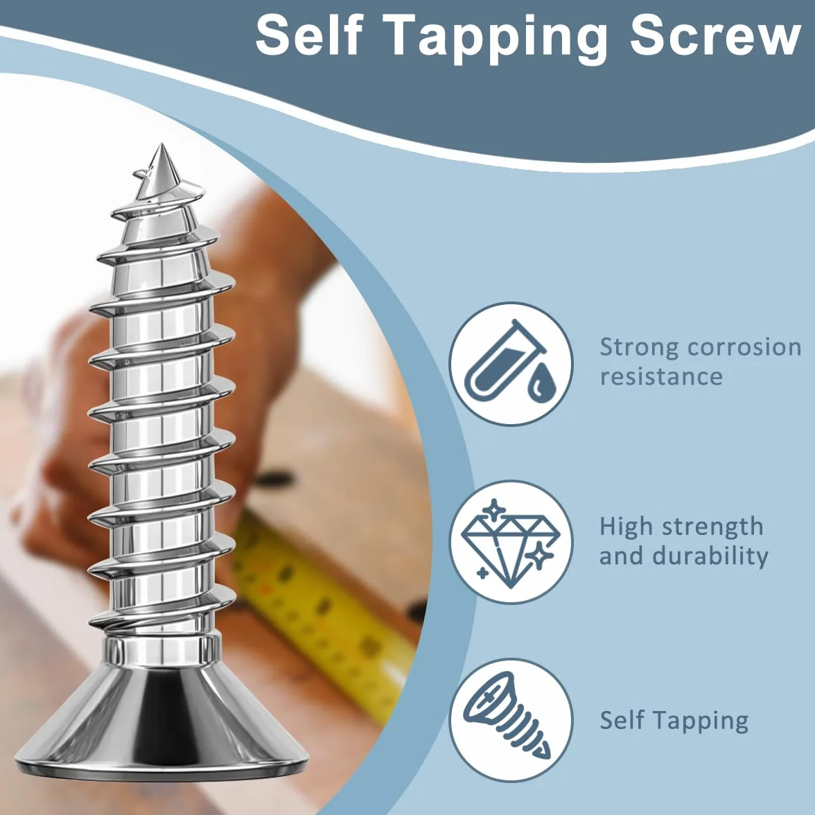 Drenky 100 szt. wkrętów do drewna torx 5x30 mm Stal nierdzewna A2 Wkręty do płyt wiórowych z pełnym gwintem i łbem stożkowym Wkręty samogwintujące Wkręty uniwersalne