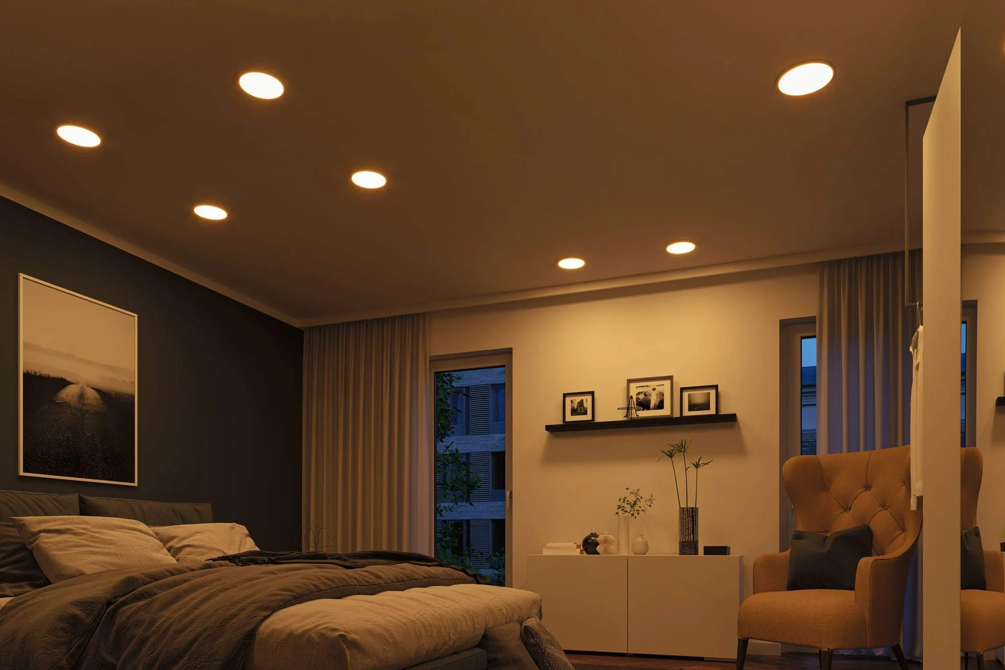 Paulmann 92990 panel LED oprawa wpusz. Areo VariFit IP44 ściem. 3-stopniowo 230mm okrągła w kompl. 1x16 W ściemn. biały mat tw. szt. 2000 K