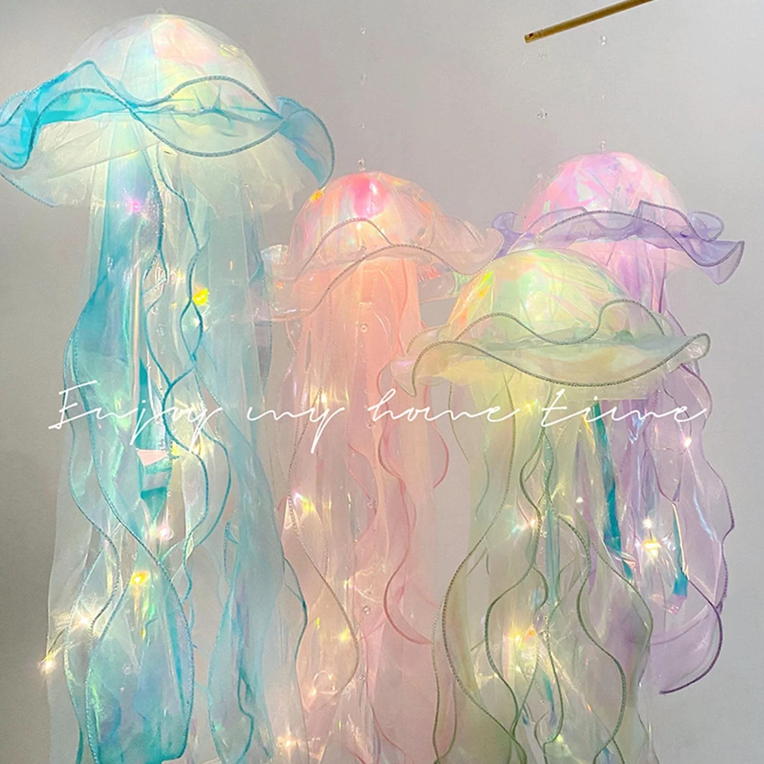 Świecąca lampa meduzy, lampa w kształcie meduzy, lampa LED meduza lampka nocna, wisząca kolorowa fantazyjna lampa meduzy, lampa wisząca i oceaniczna atmosfera dekoracyjna lampa do salonu ogrodu