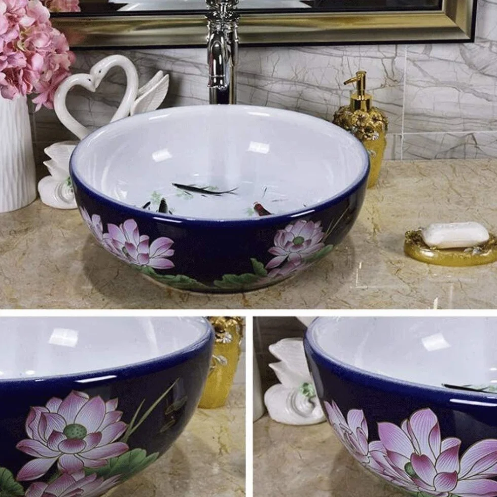 Szafka Pod Umywalkę Z Umywalką, Umywalka Łazienkowa, Umywalka Nablatowa, Ceramiczna Umywalka Nablatowa, Umywalka Łazienkowa Nablatowa, Okrągła, Porcelanowa Miska Do Mycia