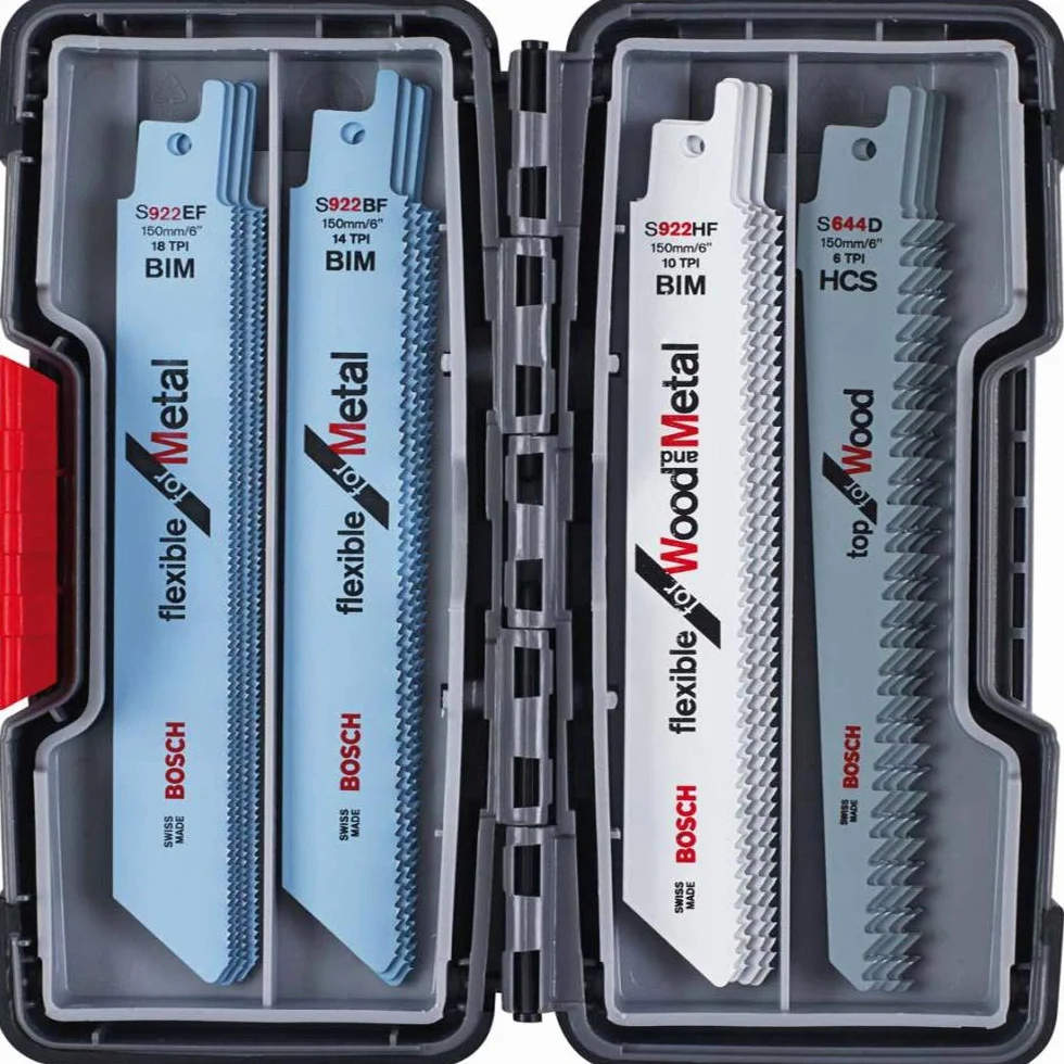 Bosch Professional 20 szt. Zestaw Brzeszczotów do pił szablastych w TOUGHBOX (do drewna, metalu S922EF, S922HF, S922BF, S644D)