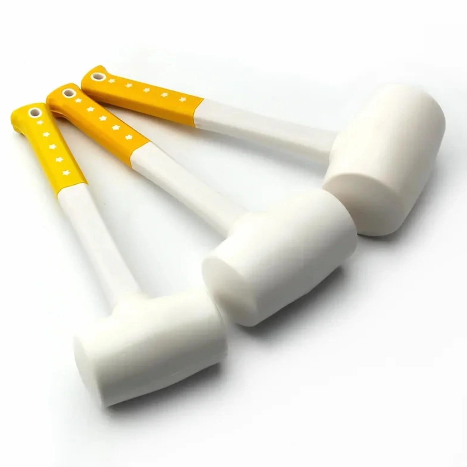 Młotki gumowe, 1 szt. Wytrzymały biały gumowy młotek do montażu płytek ceramicznych, kleju plastikowego, 55 mm, 60 mm, 70 mm średnicy z uchwytem antypoślizgowym(60mm Diameter)
