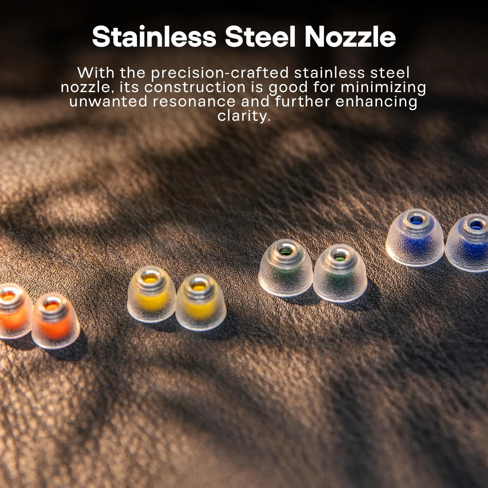 Tangzu Tang Sancai Noble Earbud Tips ze stali nierdzewnej, wymienne silikonowe końcówki IEM, 4 pary XS/S/M/L
