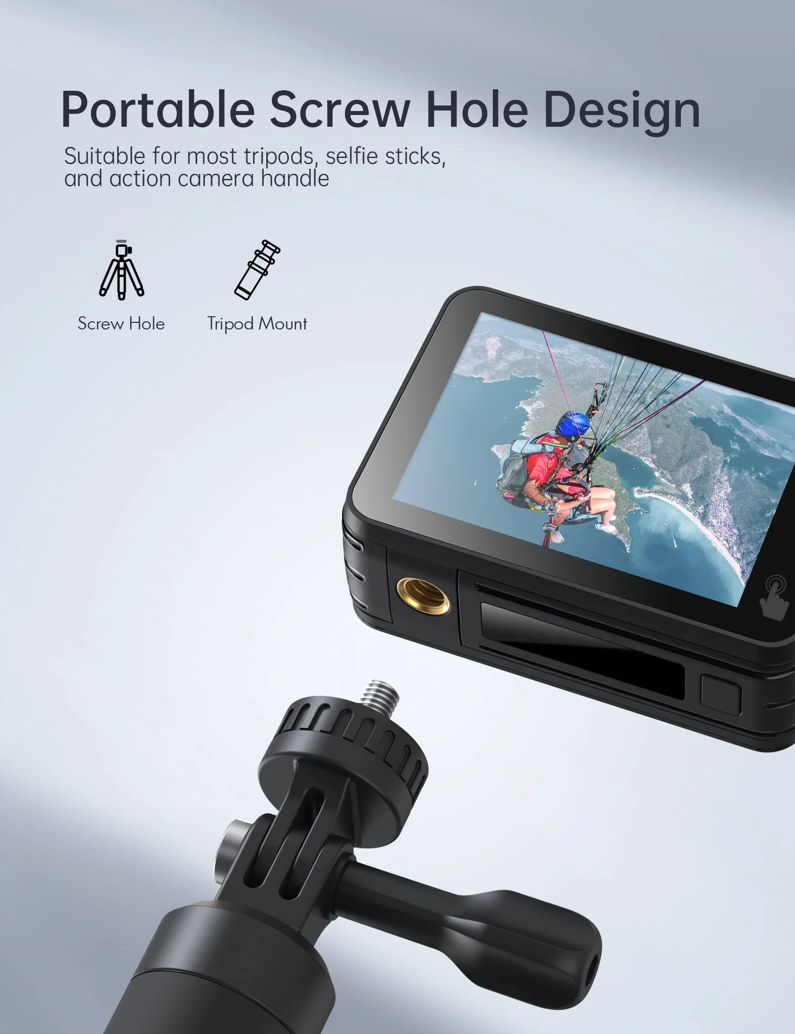 WOLFANG GA400 Action Cam 4K 60FPS Wodoodporna kamera Ultra HD WiFi EIS z ekranem dotykowym