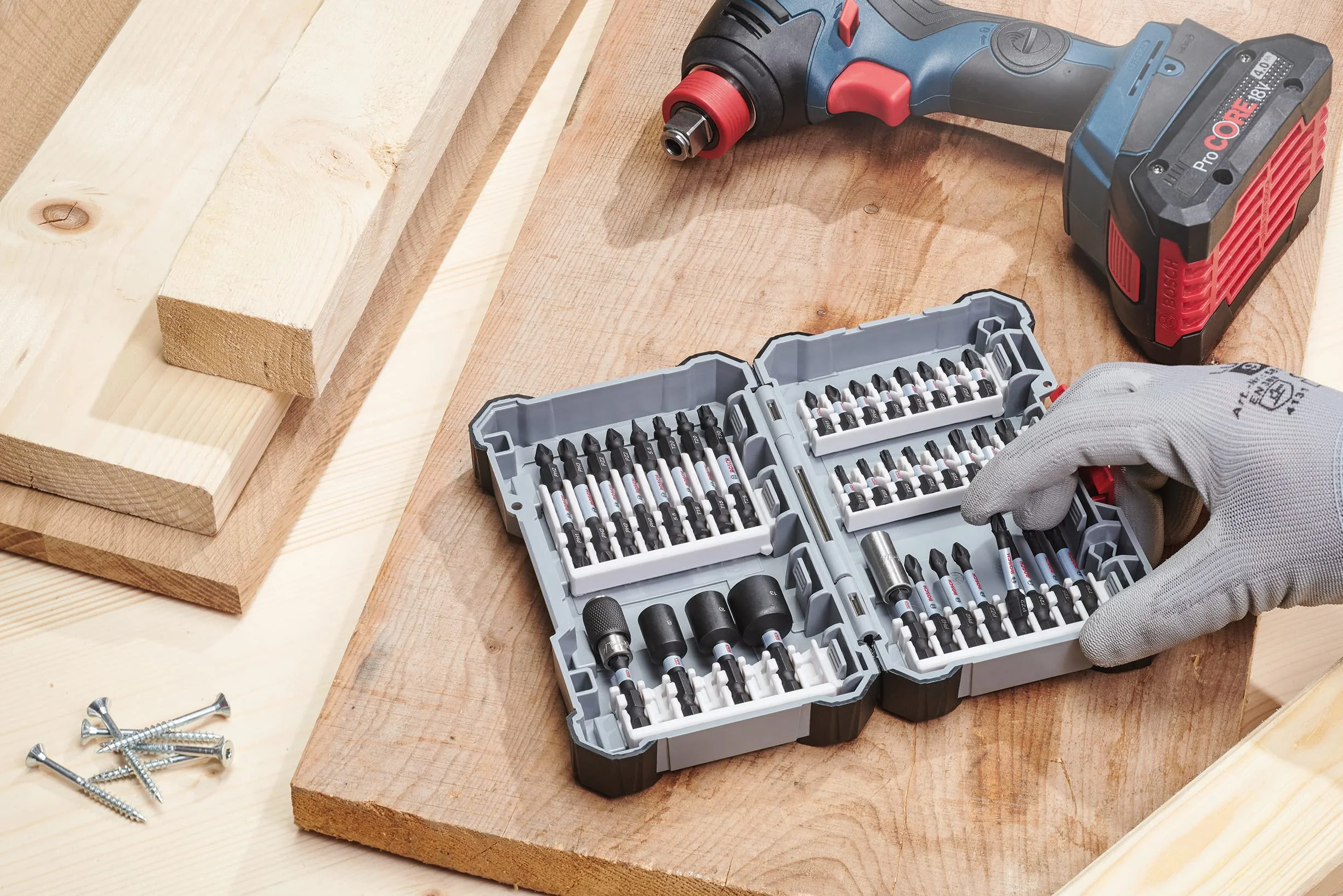 Bosch 8x PRO Impact Set ze standardowym uchwytem do bitów i indeksem Pick and Click (170 x 120 mm, Professional Akcesoria Śrubokręt, Śrubokręt)