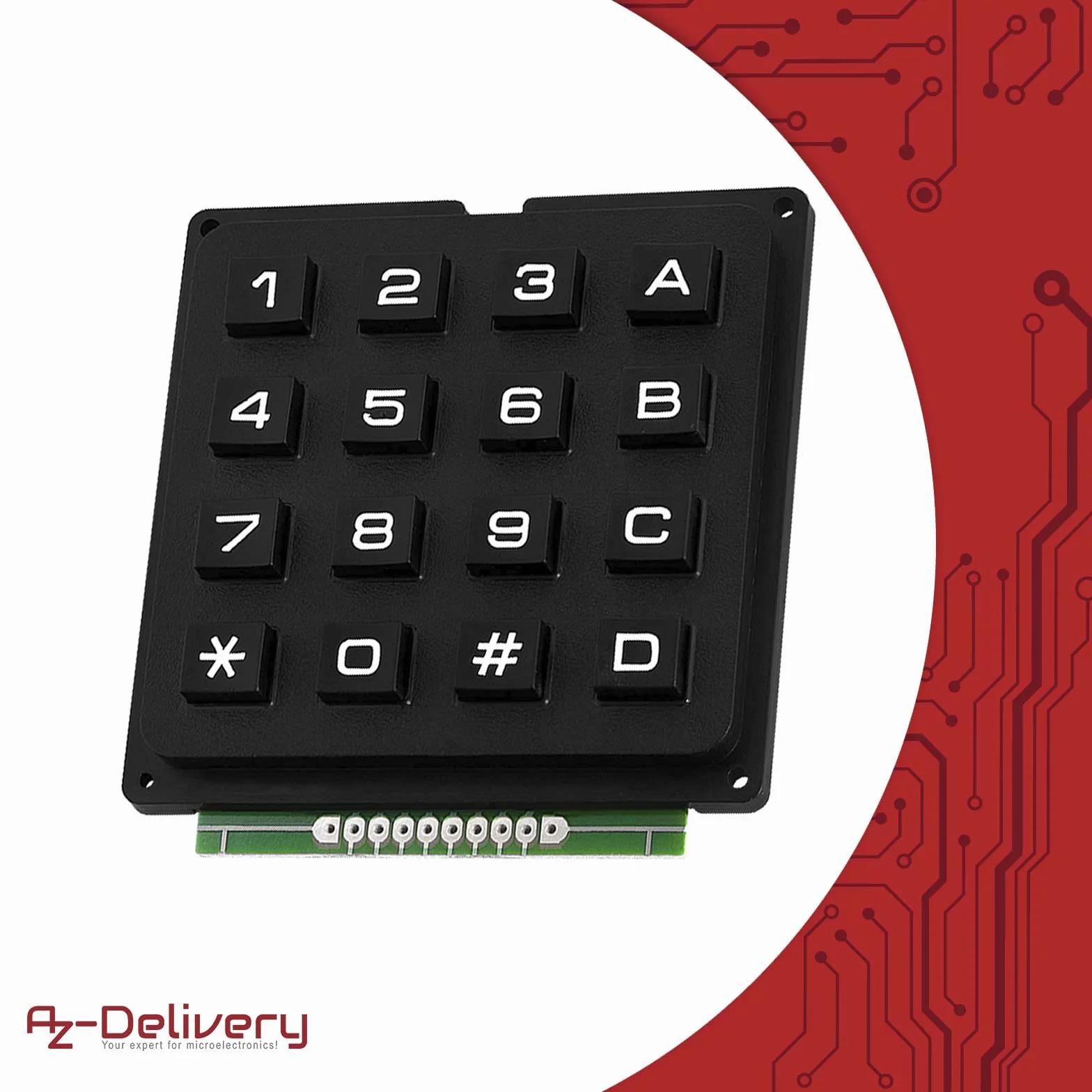 AZDelivery 4x4 Matrix Klawiatura kompatybilna z Arduino i Raspberry Pi