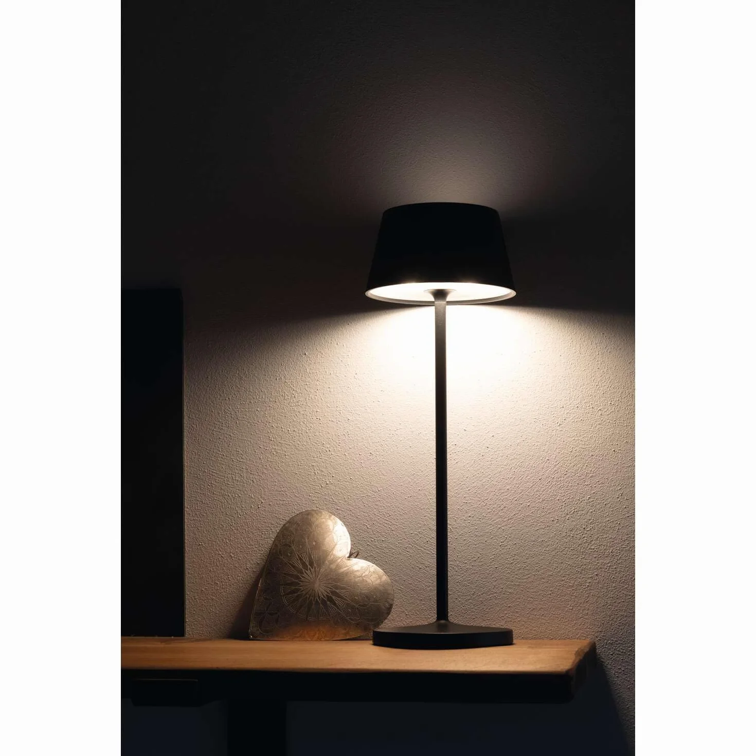 MAUL Lampa akumulatorowa MAULnina antracytowa LED bez kabla | ciepłe światło 2700 K, płynne ściemnianie, obsługa dotykowa, ładowanie USB-C, IP54 na balkon, do 10 h pracy