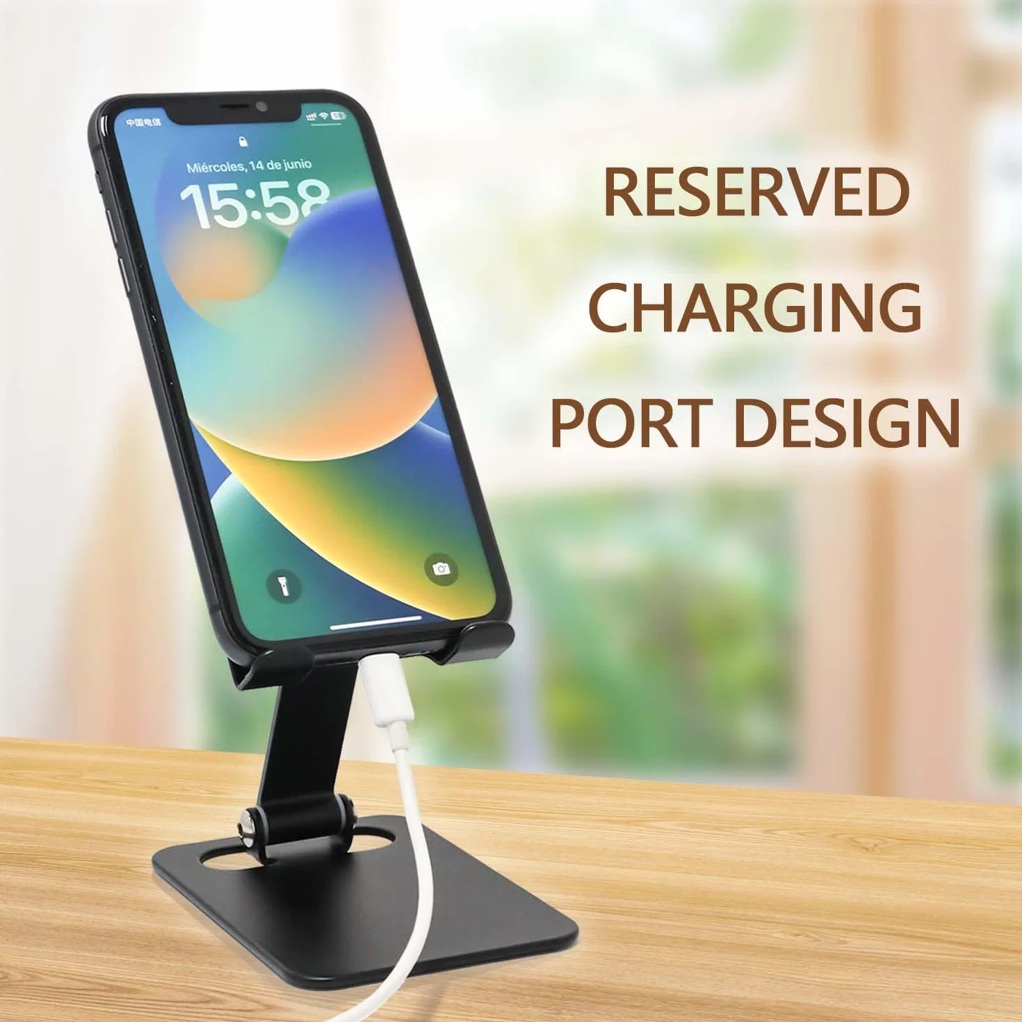 AiTodos Uchwyt na telefon komórkowy regulowany czarny do tabletu Phone 14 Pro Max Air Mini