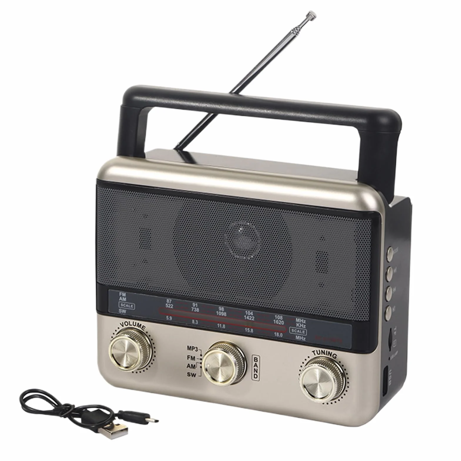 Radioodbiornik Survivalowy Radio Pogodowe Ładowanie Słoneczne Bezprzewodowe Retro