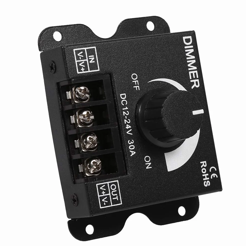 Ściemniacz Led 24v, 12V-24V 30A Led Przełącznik Kontroler ściemniacza Obsługa Ręczna dla Taśmy świetlnej Pojedynczy Kolor