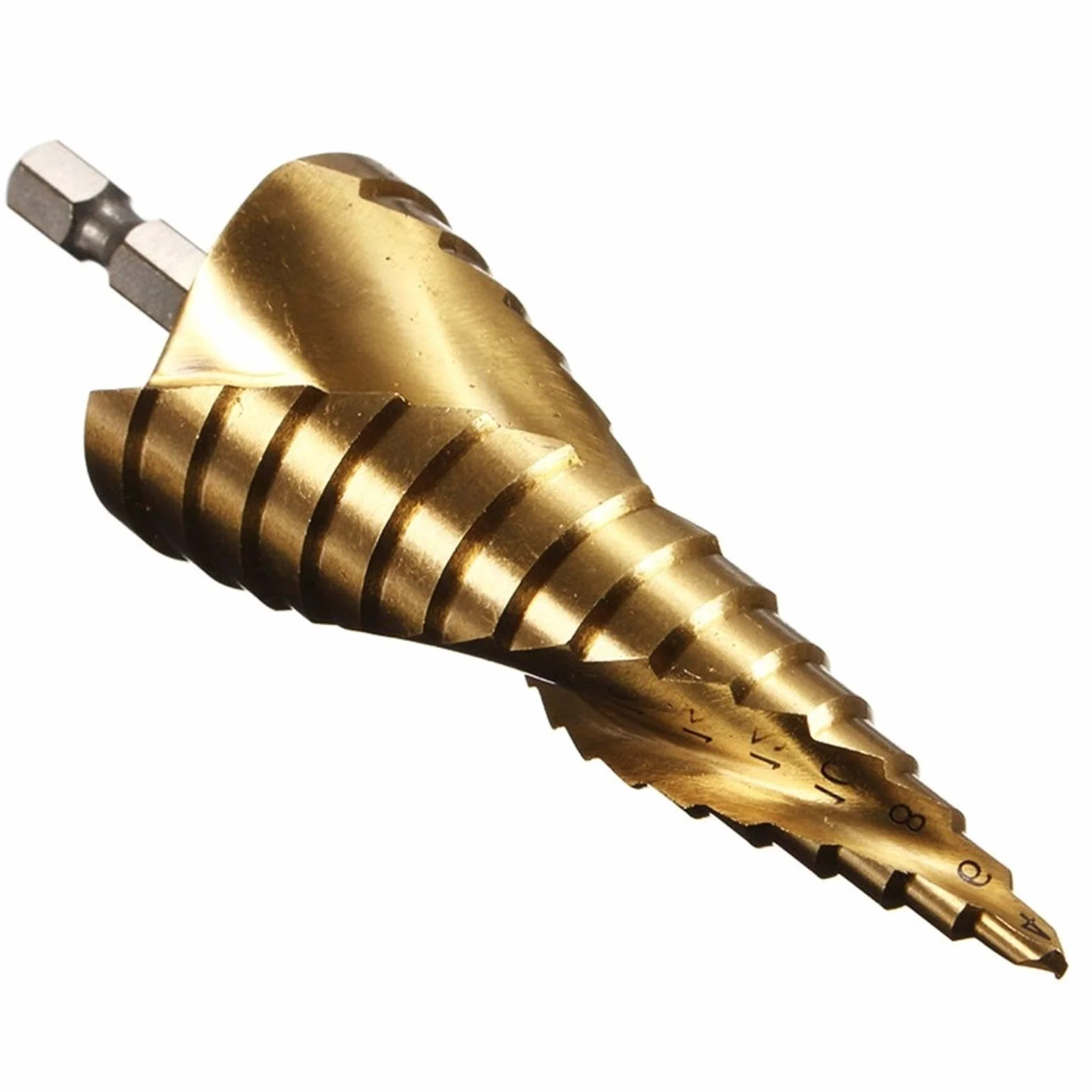 Wiertło stopniowe Wiertło stopniowe pokryte tytanem 4-12/20/32mm Wiertło do drewna HSS Wiertło do metalu z chwytem sześciokątnym Wycinak otworów Wiertło rdzeniowe (Kolor: 4 32 mm) (zestaw 4 12 20 32
