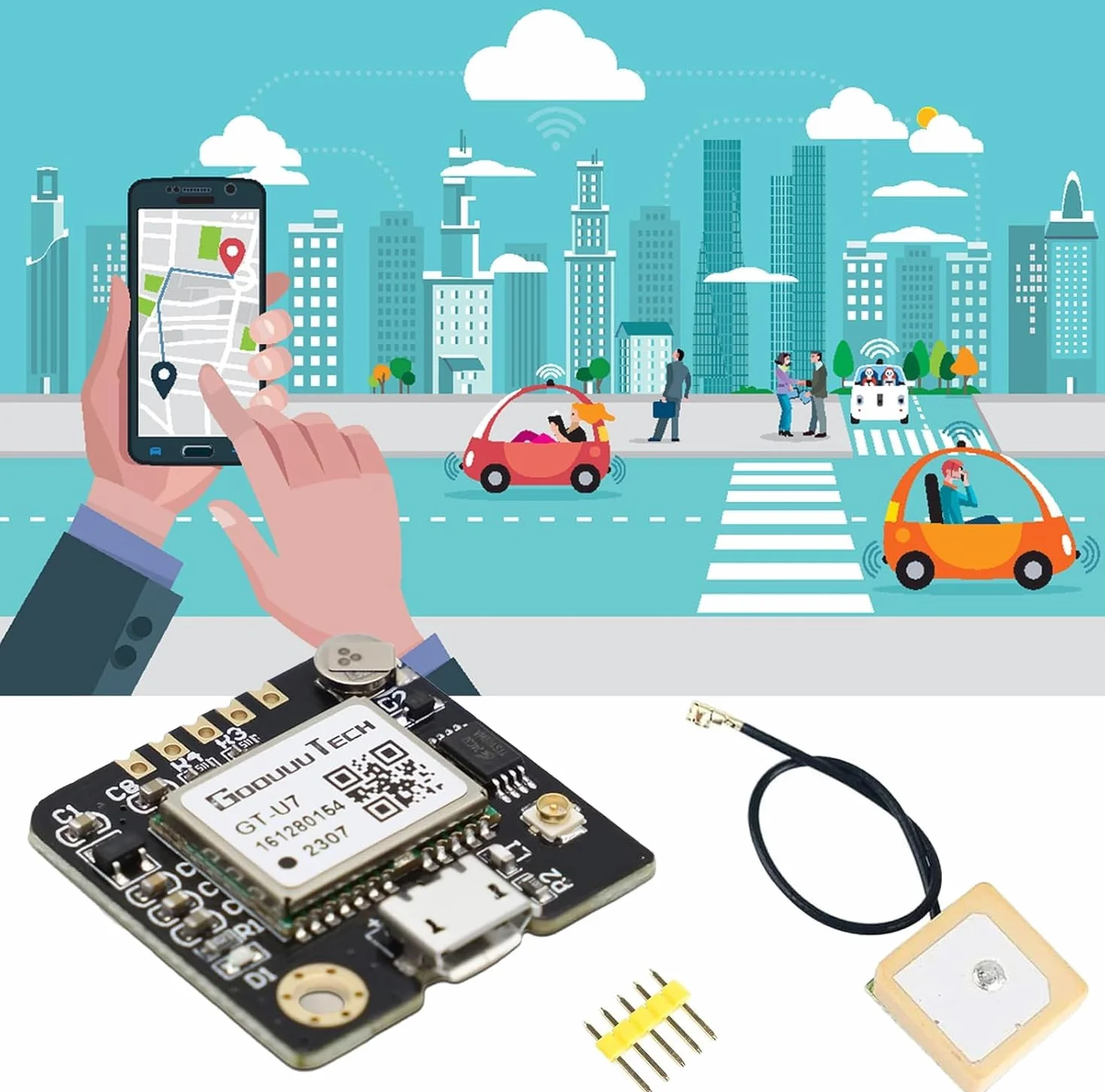 Moduł GPS GT-U7 NEO-6M 3,6V-5V mały odbiornik niskie zużycie prądu wysoka czułość do Arduino