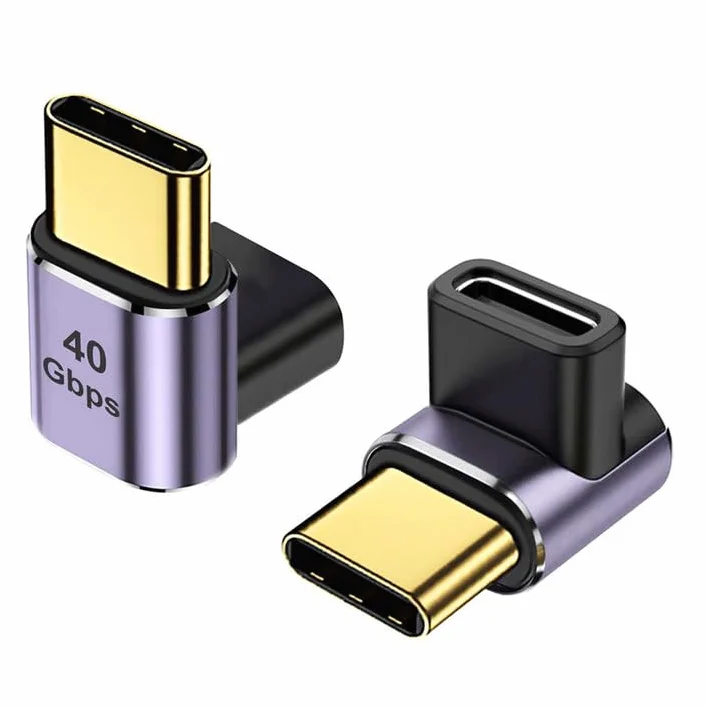 HENGBIRD adapter USB C 90 stopni 40 Gbps USB 4 typ C męski na żeński 100W 8K do Galaxy S21 S20 Pixel 4XL