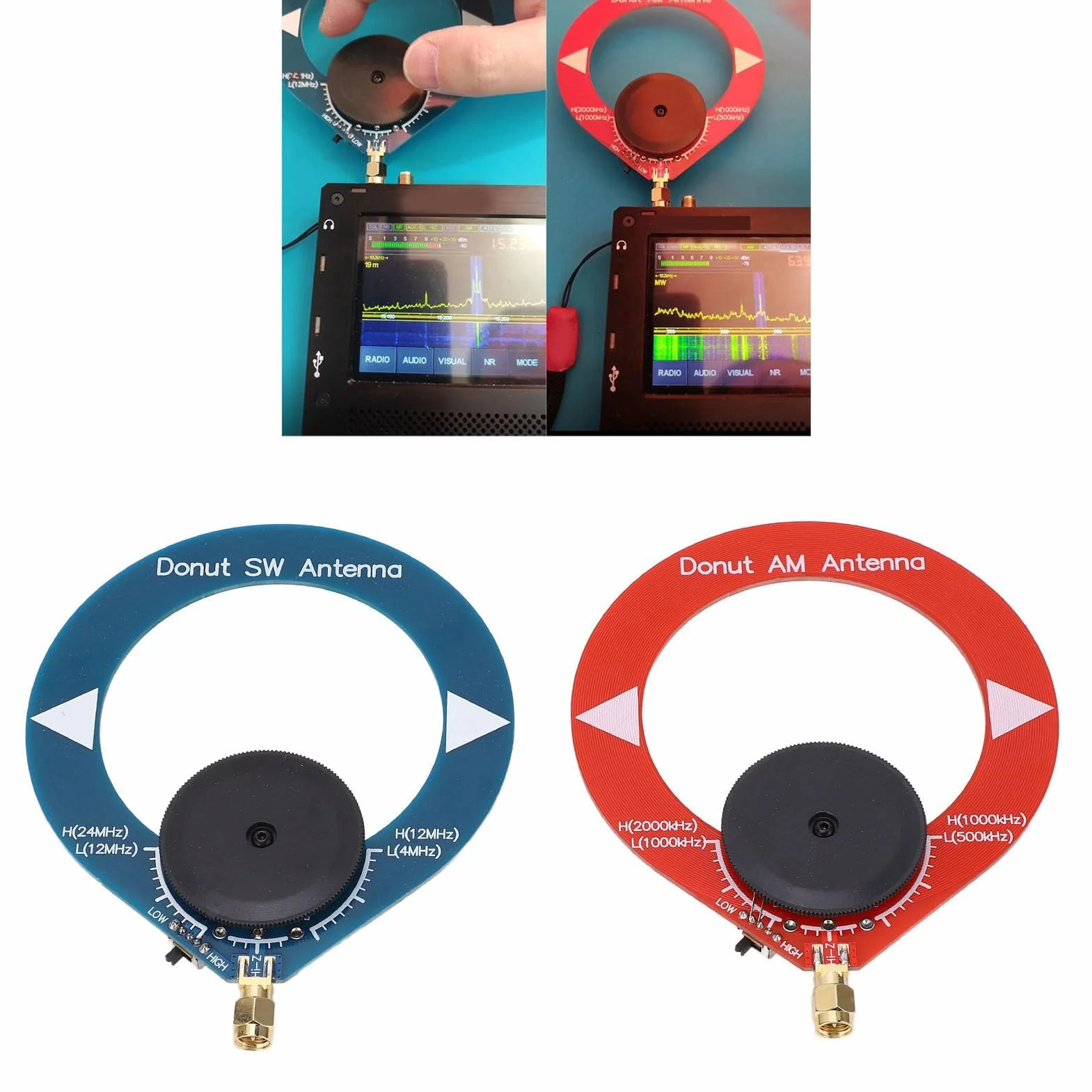 2 szt. Zestaw Nadawczo-odbiorczy o średniej Fali o Krótkiej Fali AM MW SW Mini Rings Transceiver Przenośna Mini Antena Pętlowa