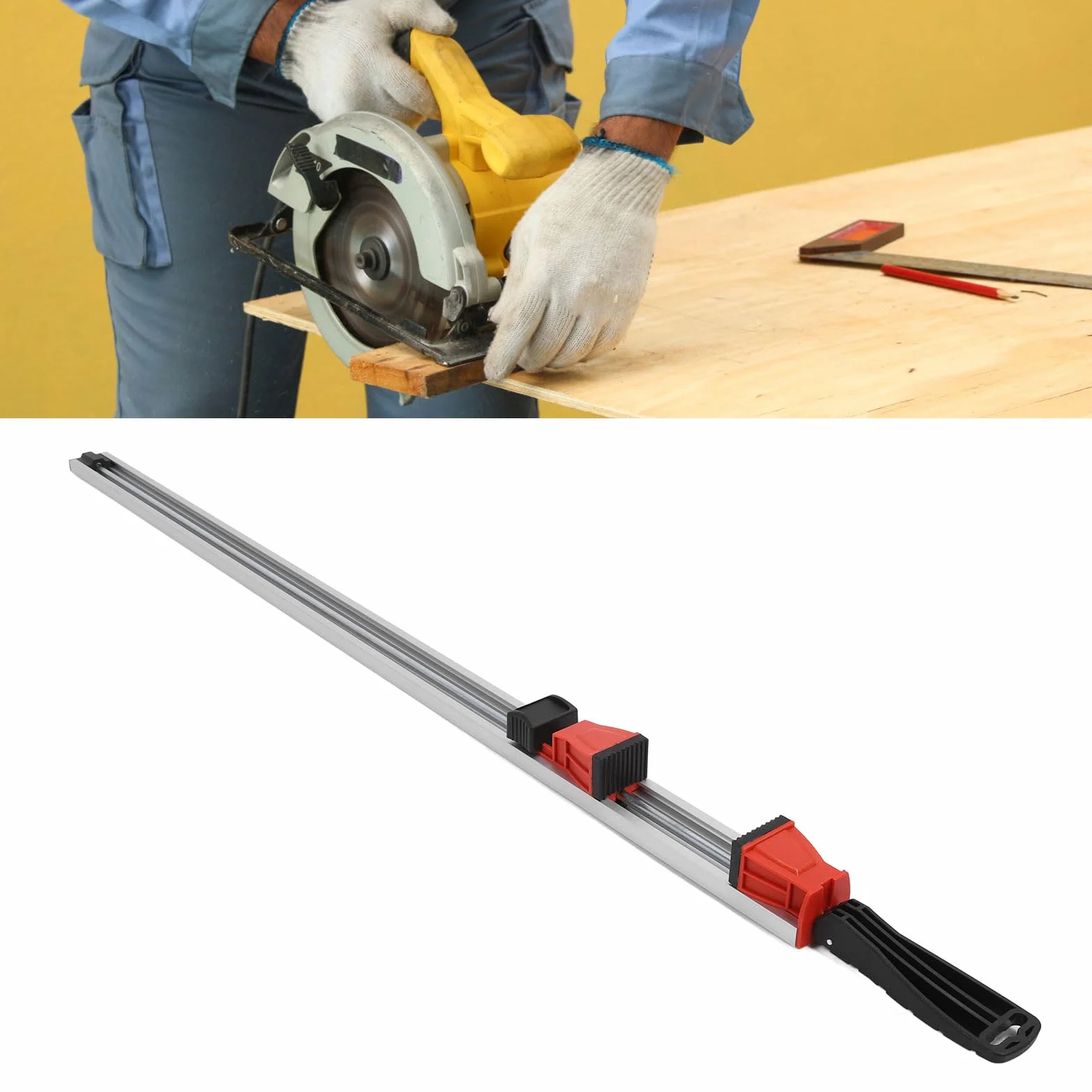 Prowadnica do Cięcia Prostego do pił Tarczowych, Stop Aluminium, Zawiera krawędź zaciskową NGX o Długości 88 Cm i Długości 34,6 Cala, szynę prowadzącą Prowadnica Piły Stołowej z