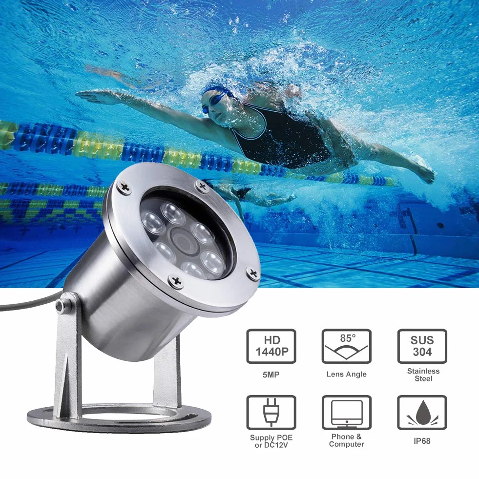 Barlus Kamera podwodna IP68 5MP 304 stal nierdzewna POE