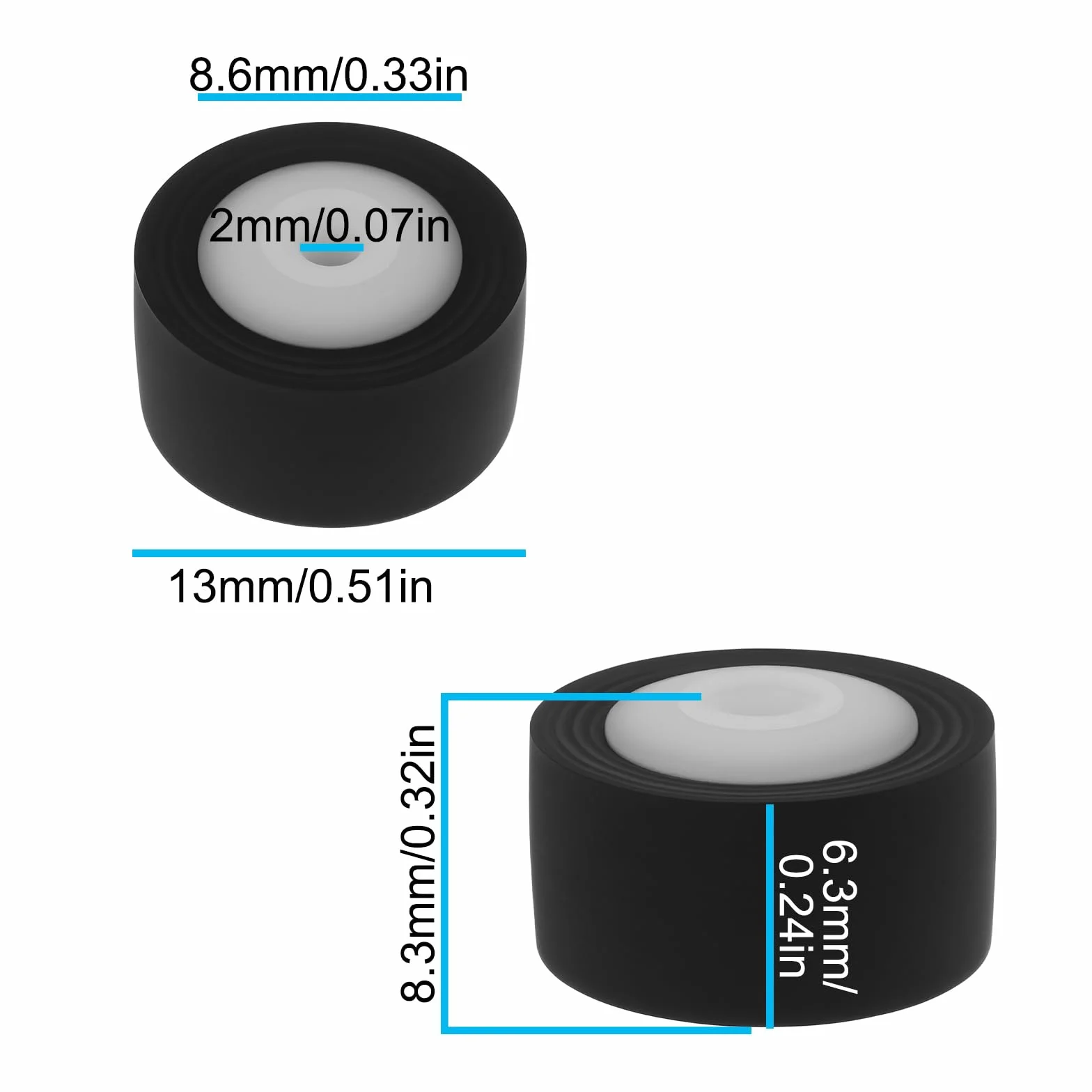 5 szt. 13 x 8,3 x 2 mm rolka dociskowa kompatybilna z SONY TC-WR565/WR535 Walkman