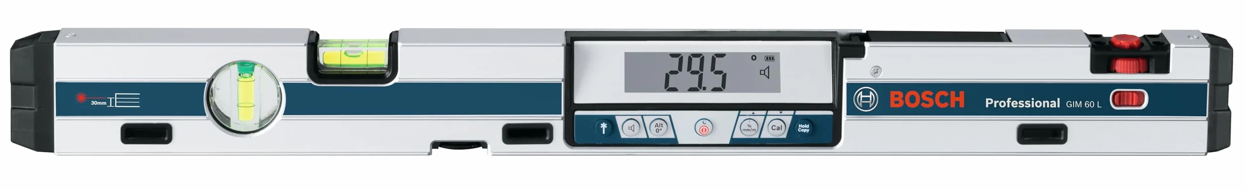 Bosch Professional Cyfrowy miernik nachylenia GIM 60 L (laserowa precyzja, zakres pomiaru: 0–360°, długość: 60 cm)