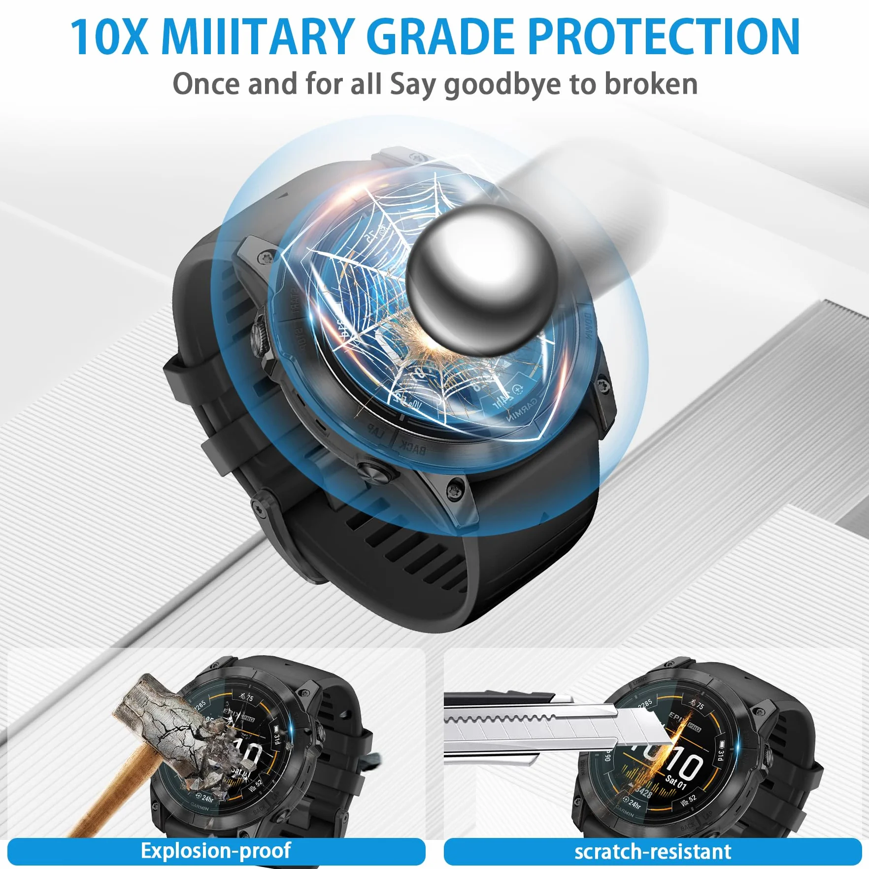Garmin Epix Pro 51mm Screen Protection, HD Szkło Hartowane Anti Scratch Folia Ochronna