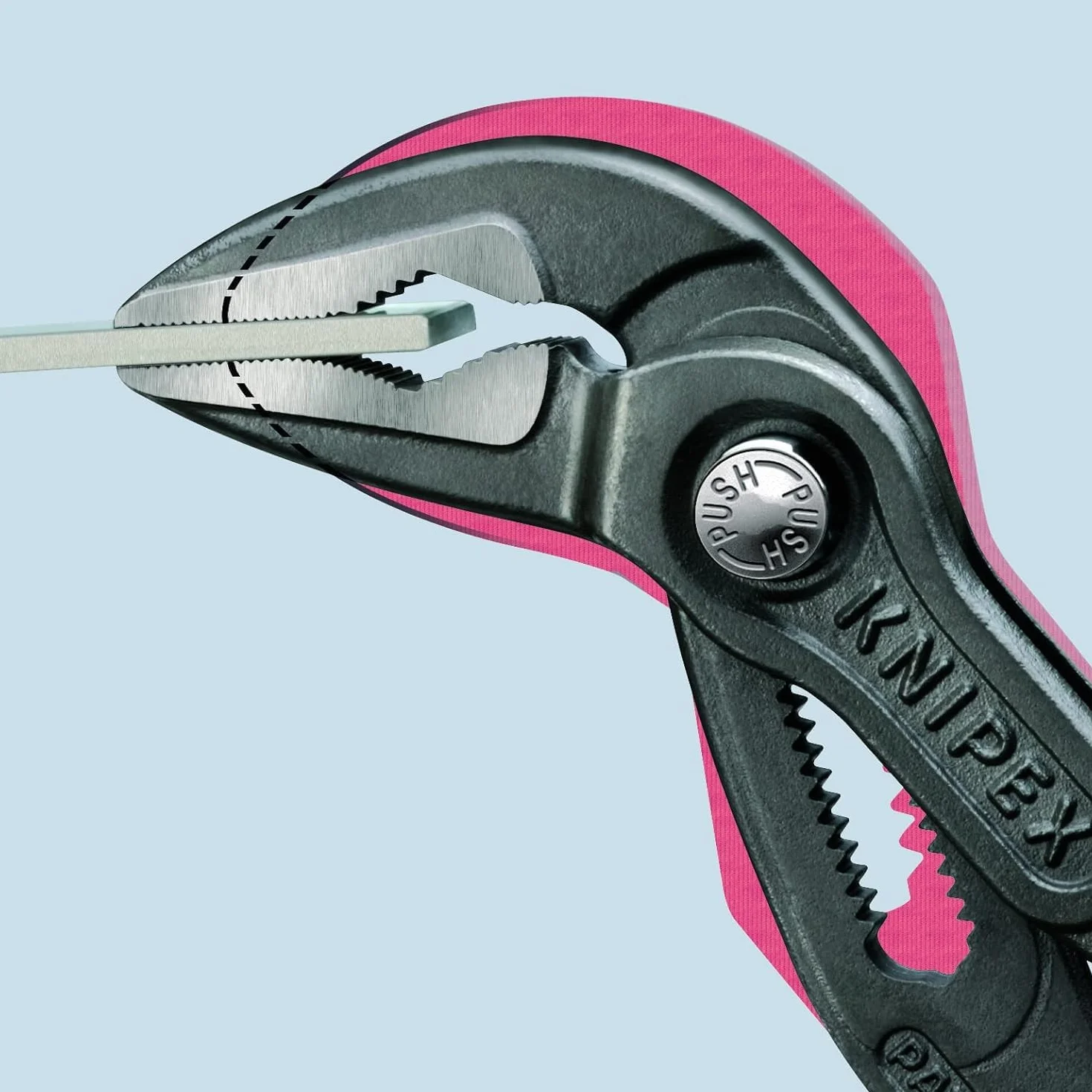 KNIPEX Cobra ES Szczypce nastawne do rur z wydłużoną szczęką fosforanowana, szara pokryte antypoślizgowym tworzywem sztucznym 250 mm, 87 51 250