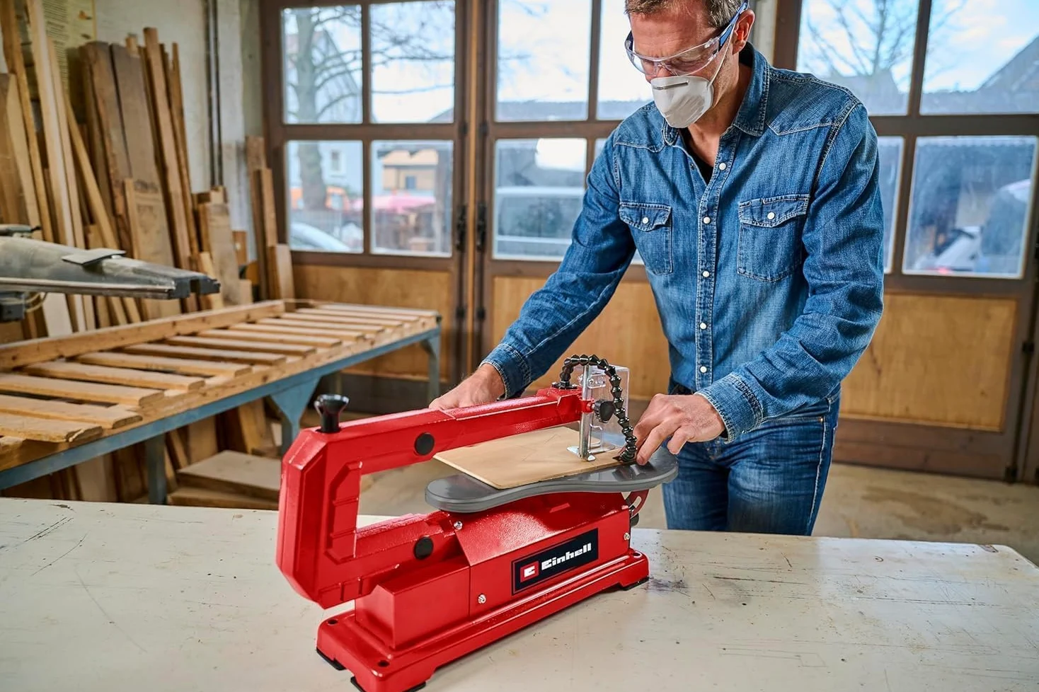 Einhell TC-SS 406 E wyrzynarka 120 W wysokość cięcia 50 mm stół pochylany 47° zmienna prędkość obrotowa