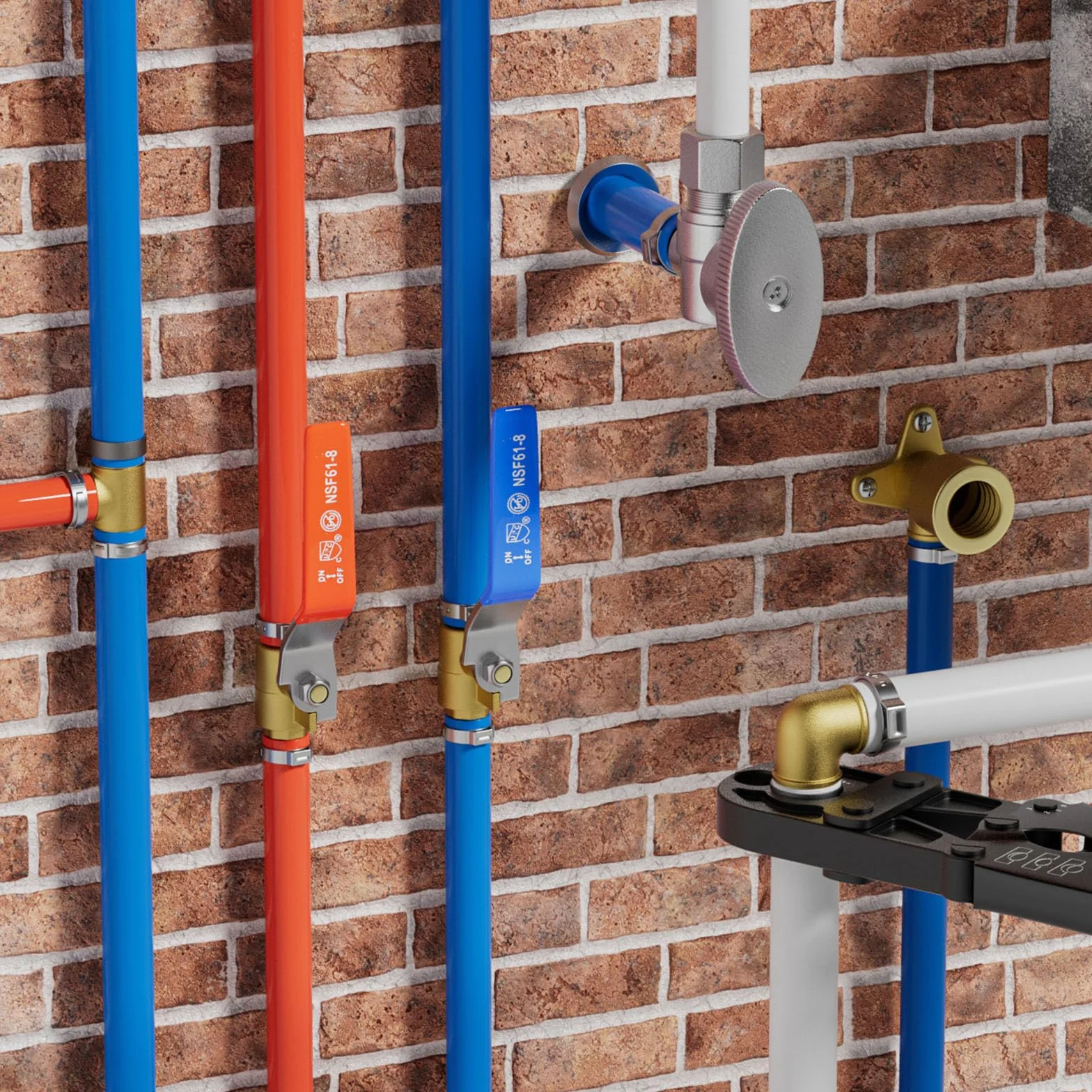 (5 szt.) EFIELD PEX 1/2 cala x 3/4 cala NPT męski adapter zaciskowy mosiężny (bez ołowiu) -5 sztuk