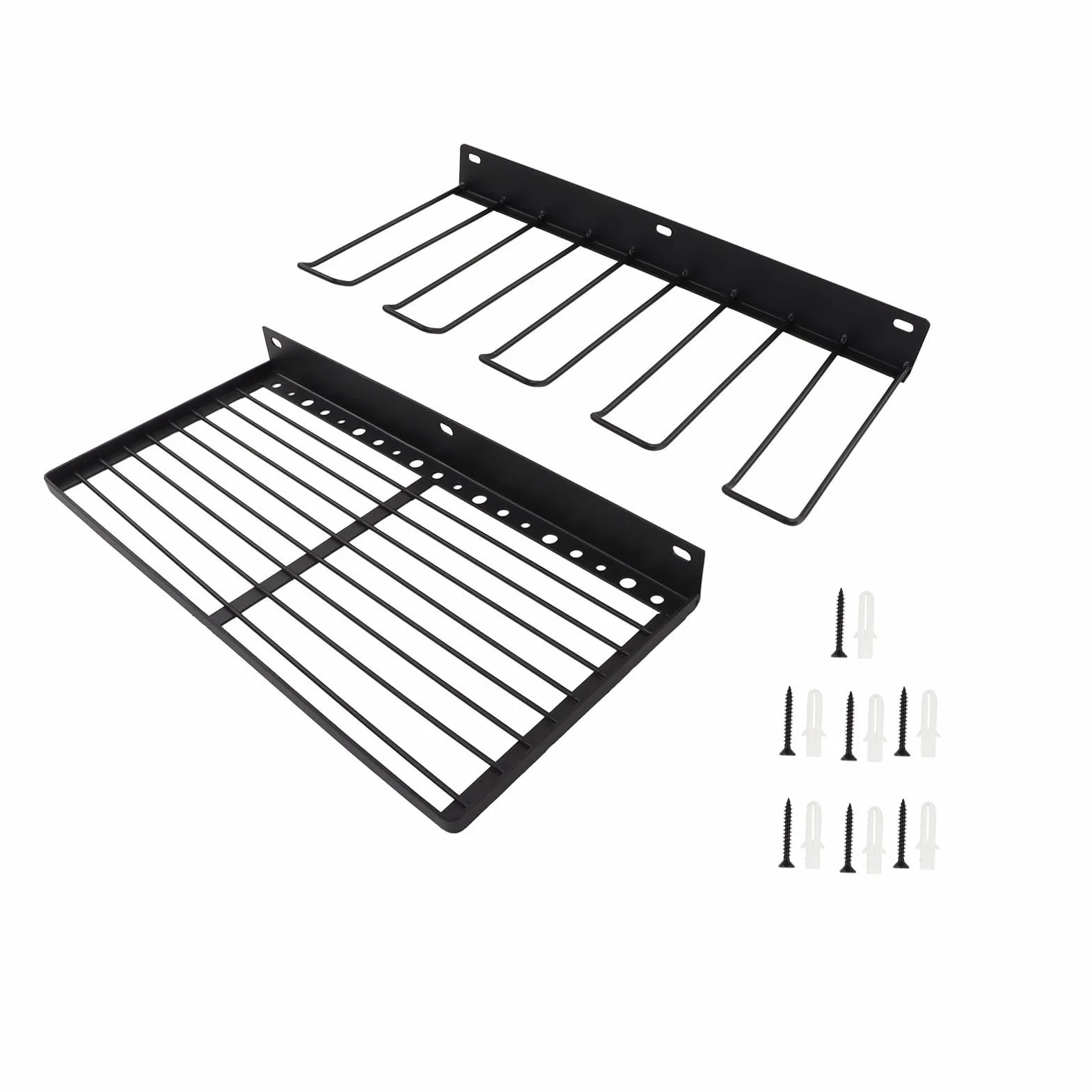 Cocoarm Organizer na Elektronarzędzia Uchwyt ścienny, Stojak do Przechowywania Elektronarzędzi ze Stali Stopowej z 4 Uchwytami na Wiertła, nośność 110,2 Funta, Zdejmowane Półki do Przechowywania
