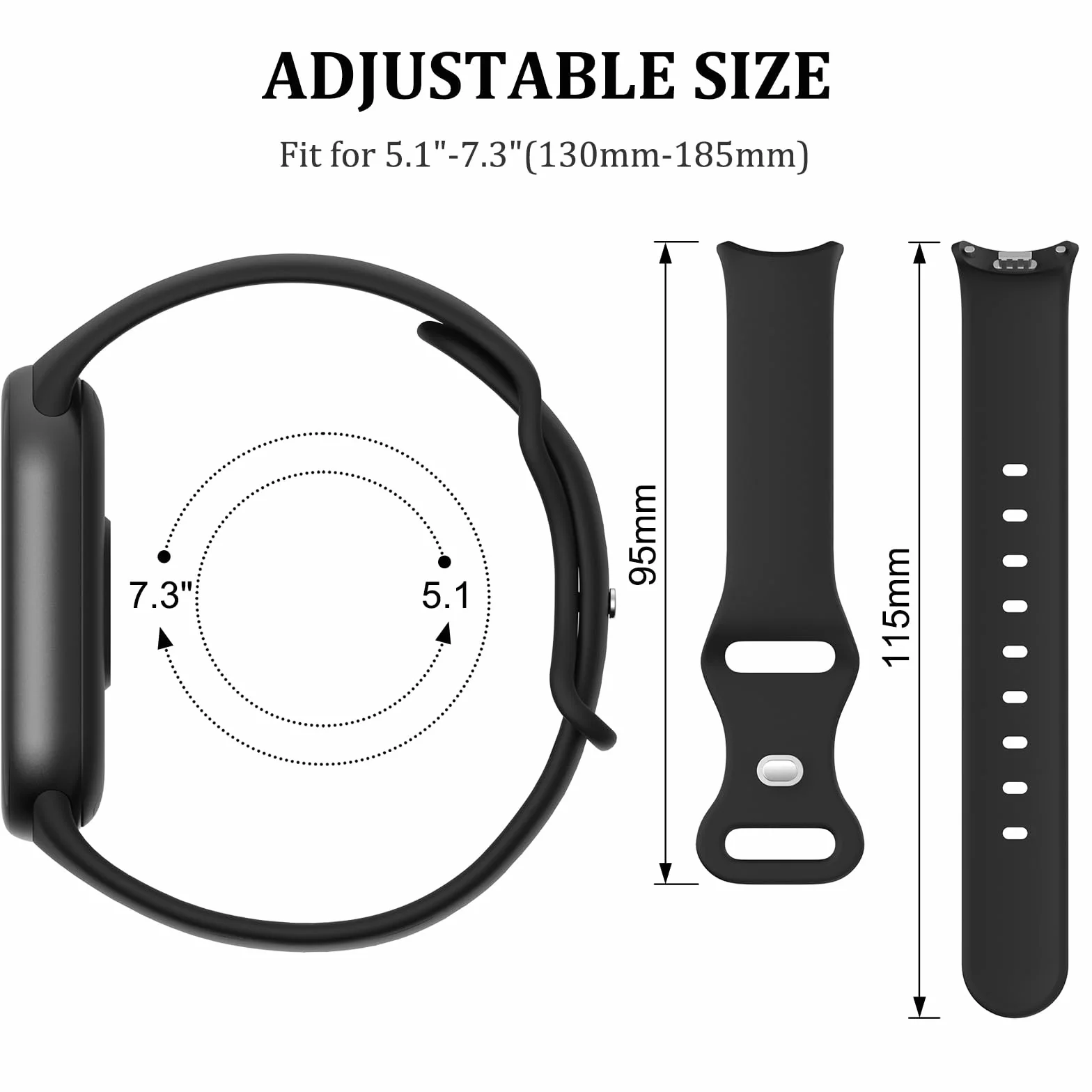 Sportowe paski do Xiaomi Mi Band 8/9, zestaw 2 sztuk, silikonowe paski zastępcze do Xiaomi Mi Band 8/9 i Xiaomi Smart Band 8 Fitness Tracker