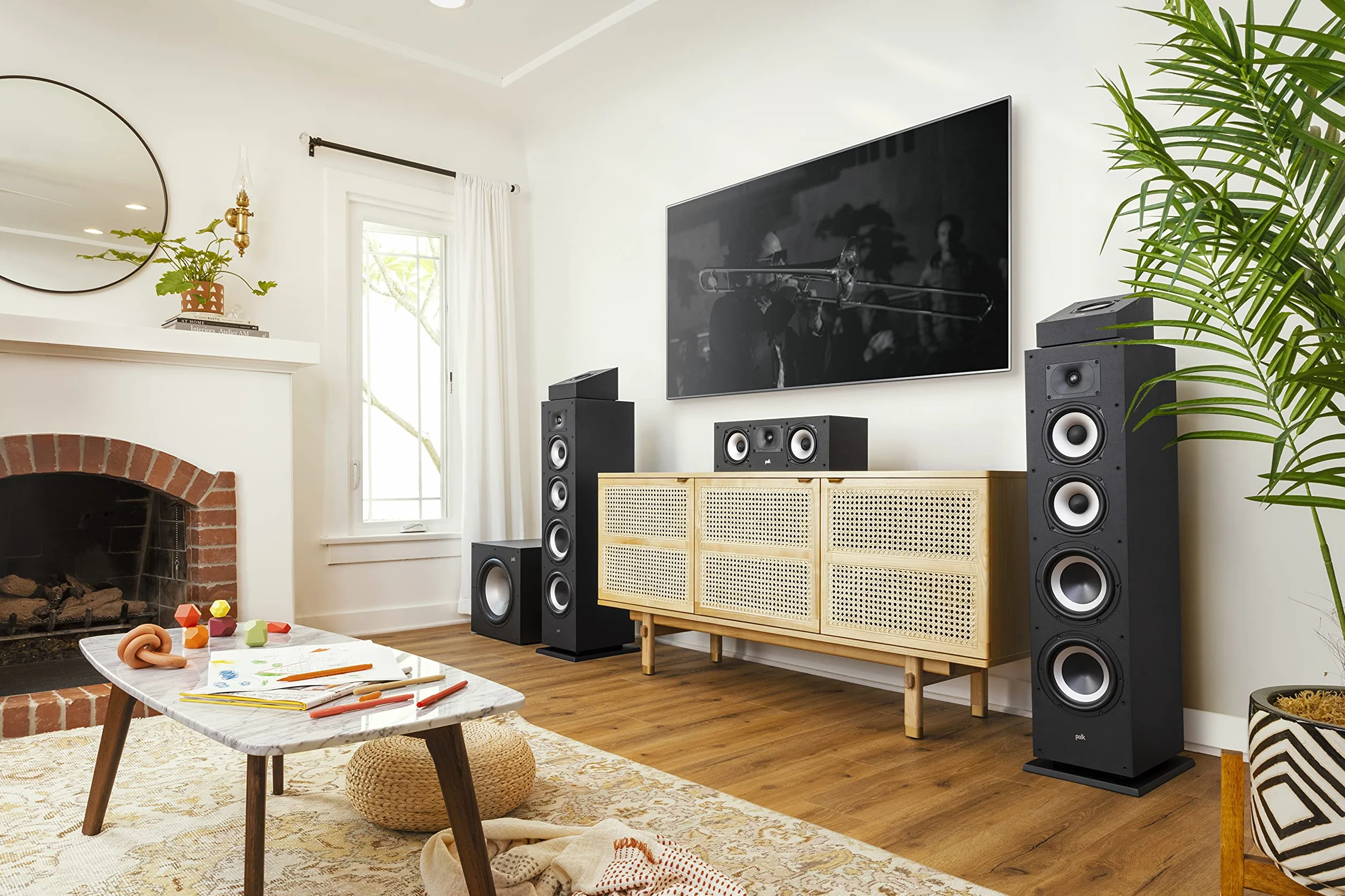 Polk Audio Monitor XT30BK głośnik centralny, certyfikat Hi-Res, kompatybilny z Dolby Atmos i DTS:X (sztuka), Czarny