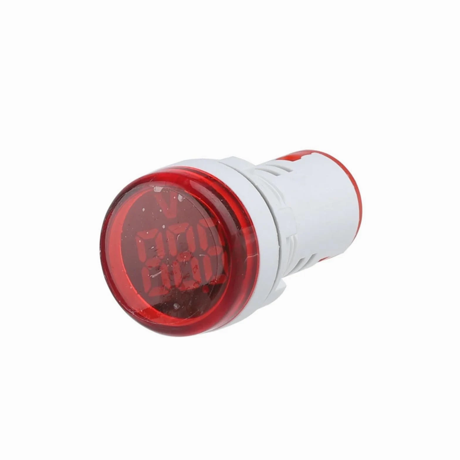 10 sztuk 22 mm Mini woltomierz cyfrowy okrągły AC 20-500 V tester napięcia miernik monitor zasilania monitor LED 5 kolorów (10 sztuk czerwony)