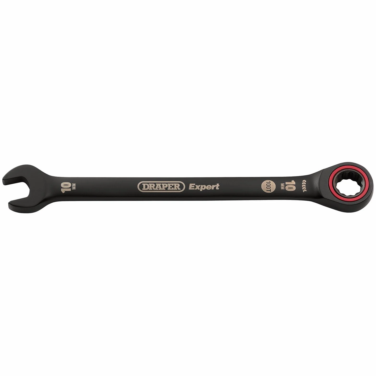 Draper 03881 Expert HI-TORQ klucz płasko-oczkowy z grzechotką, metryczny, 10 mm, czarny