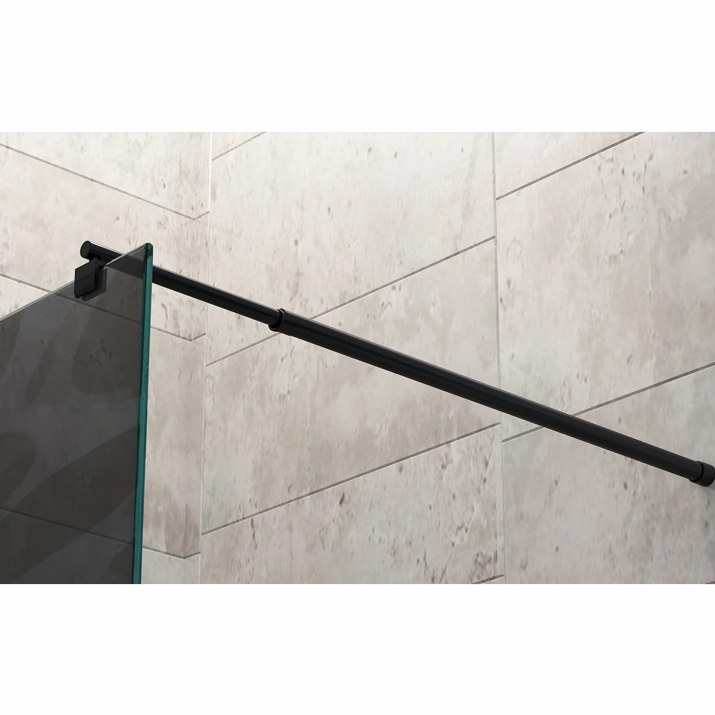 BERNSTEIN Ściana prysznicowa® Szklana kabina prysznicowa Walk-In Szkło ESG Echtglas EX101 Wzór szkła mlecznego Wave 140 x 200 cm