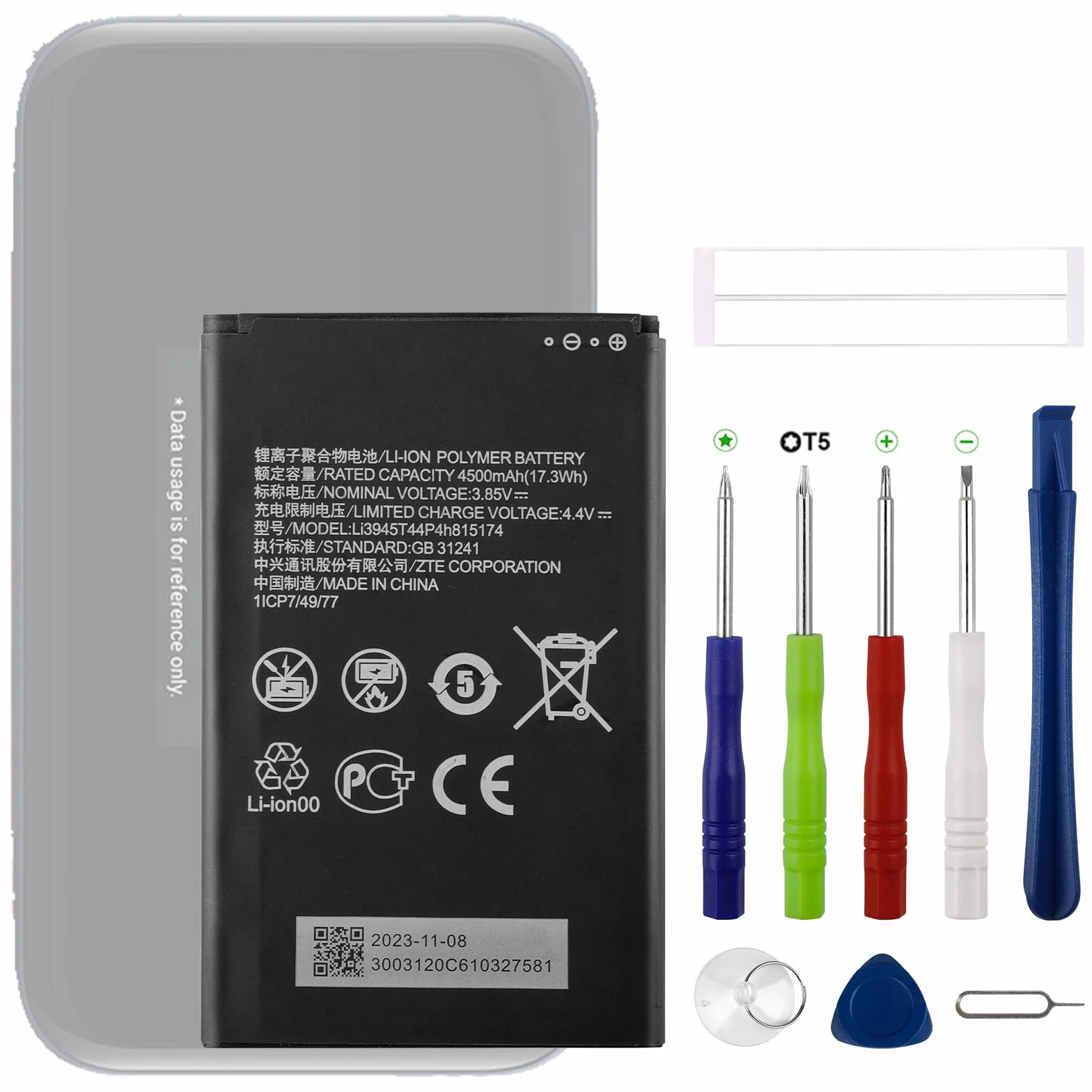 Akumulator zastępczy Li3945T44P4h815174 kompatybilny z MU5001 5G Telstra Portable WiFi Router bateria zamienna z zestawem narzędzi naprawczych
