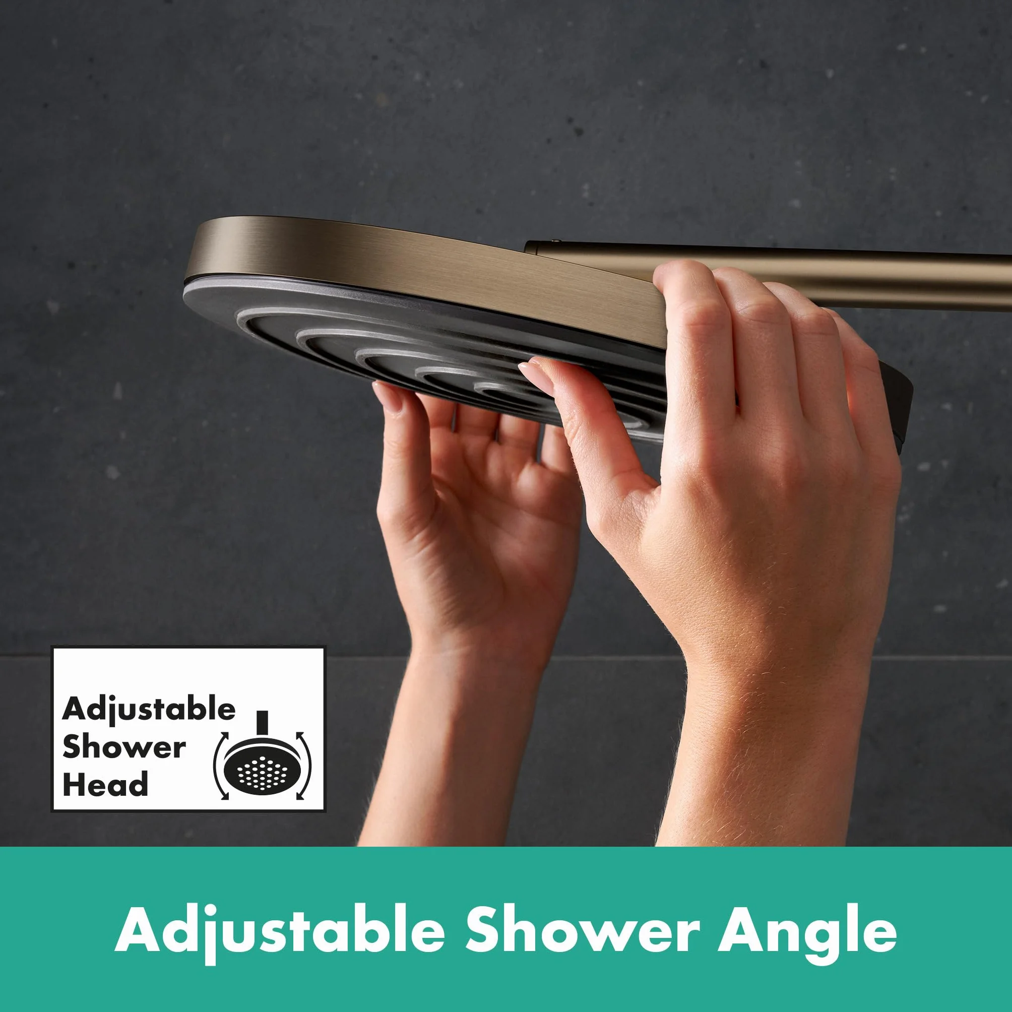 hansgrohe Pulsify S Puro - komplet prysznicowy z termostatem, zestaw prysznicowy z główką prysznicowa 3-strumieniowa, wąż, szyna i deszczownica okrągła (⌀ 260 mm), brąz szczotkowany, 24236140