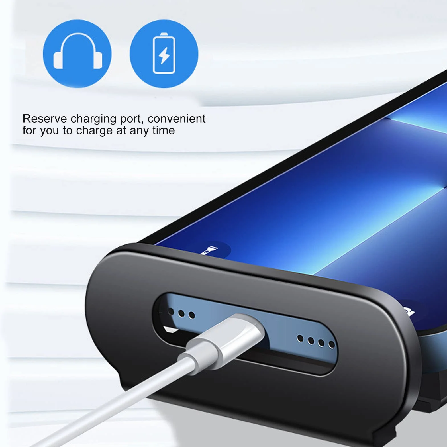 CHICIRIS Uchwyt na Telefon z Tyłu Siedzenia 360° Obrotowy Czarny na Tablet Zagłówek Samochodowy