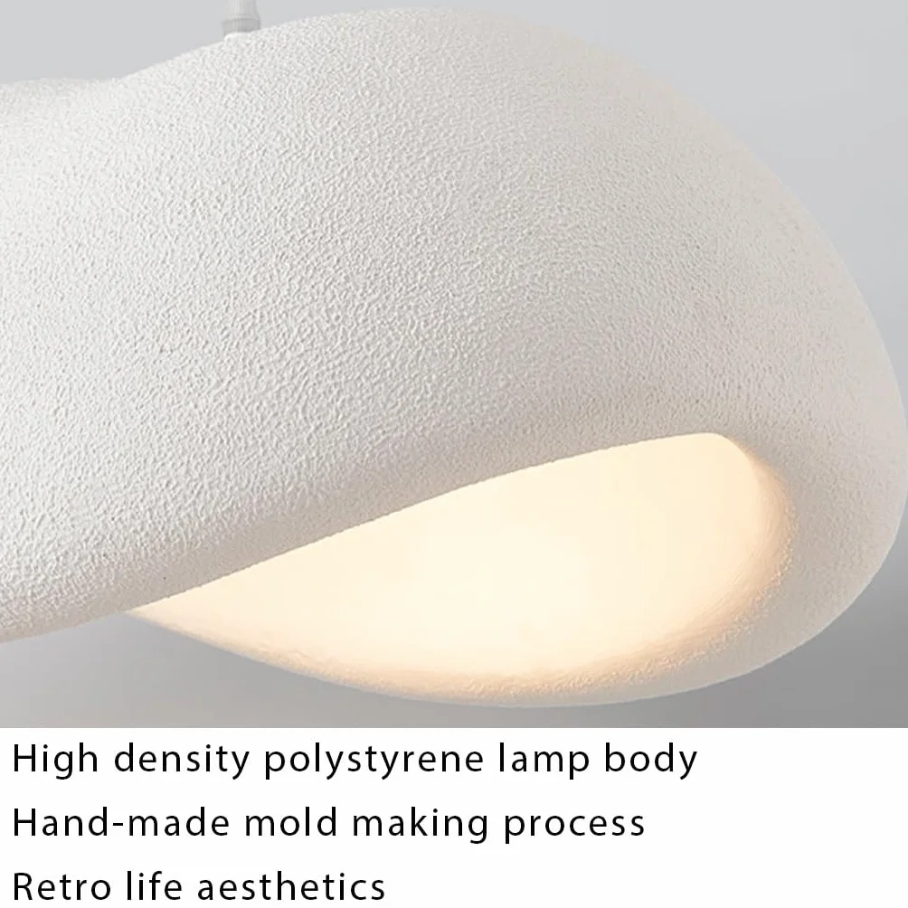 Kreatywna Lampa Wisiąca Wabi Sabi Lampa Pendularna E27 Nowoczesny Styl Japoński 3-Świetlna Biała Regulowalna Wysokościowo Żyrandol Do Stołu Jadalniskowego Salonu Jadalni Oświetlenie(Long)