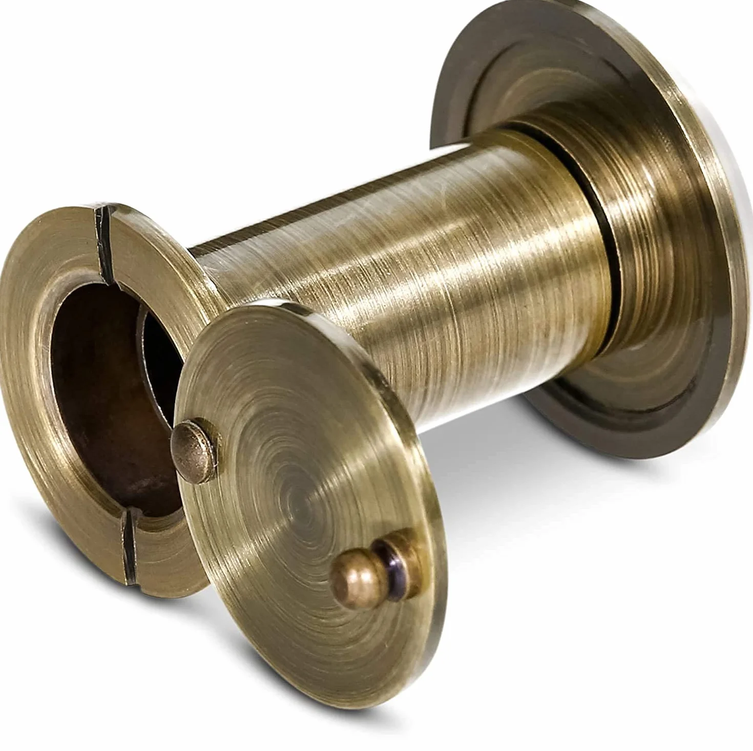 Stoppwerk Wizjer do drzwi 14 mm - otwór szpiegowski w stylu antycznym/mosiężnym - wizjer do drzwi 35-55 mm - wizjer szerokokątny 200° z osłoną