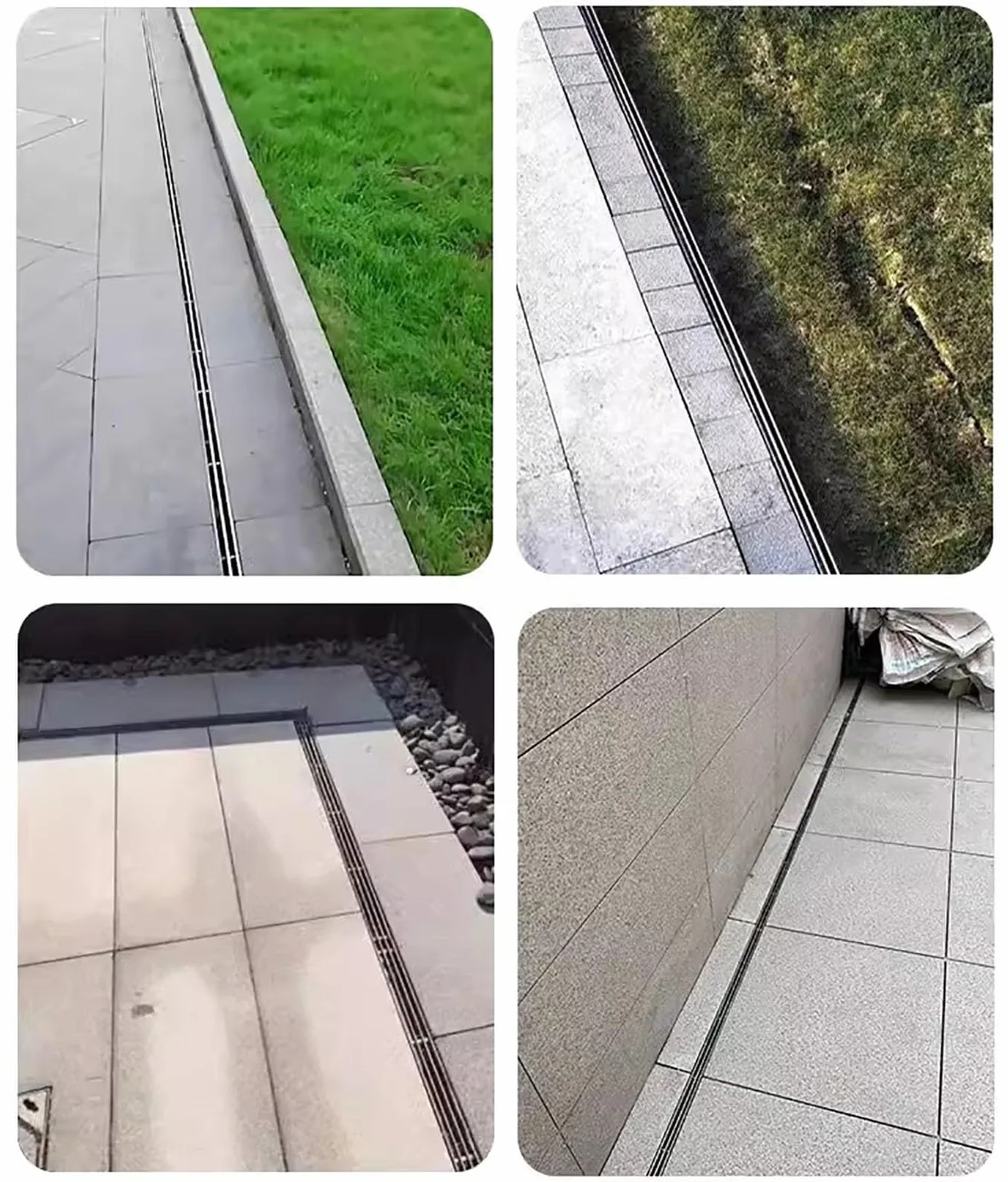 Liniowy odpływ prysznicowy ze zdejmowaną kratką ze stali nierdzewnej, ruszt odpływowy do podjazdu, podwórza, parku, konfigurowalny system drenażowy 22 x 10 x 100 cm / 8,7 x 3,9 x 39,4 cala