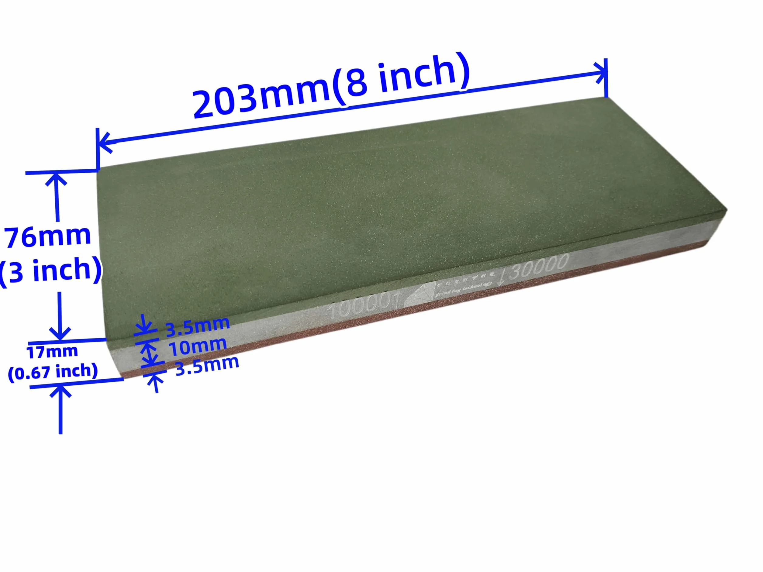Dwustronny diamentowy kamień szlifierski 20 cm z wiązaniem z żywicy | Ostrzałka do noży 8" x 3", Do ostrzenia stali szybkotnącej i specjalnej, Ziarnistość 10000/30000