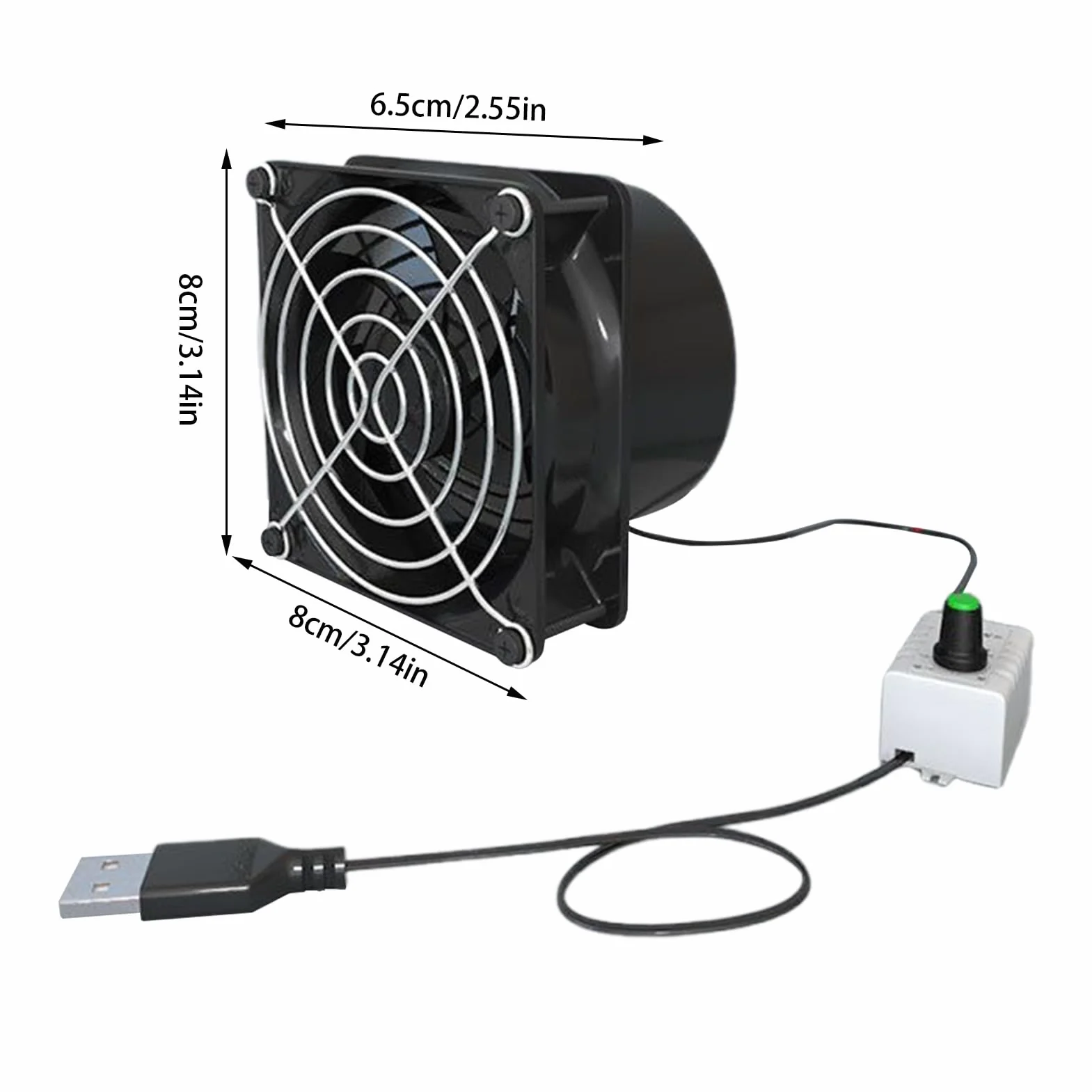 Générique USB Soldering Fume Extractor Fan, dmuchawa powietrza zasilana przez USB, regulowana prędkość, warsztat, amortyzator wentylacyjny do łazienki, kuchni, toalety