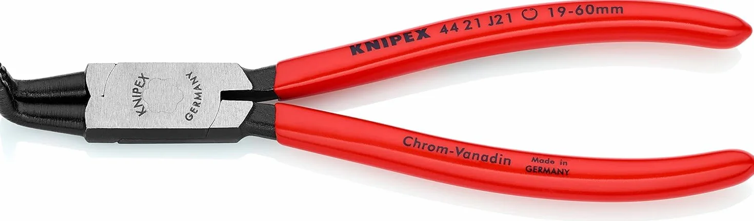 KNIPEX Szczypce do pierścieni osadczych sprężynujących do montażu pierścieni wewnętrznych w otworach z tworzywa, 44 21 J21