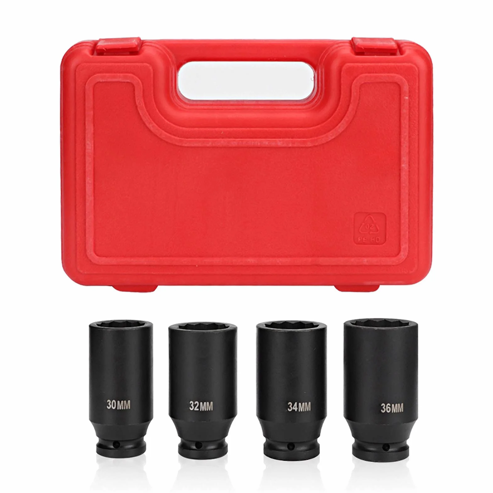 Generic 1/2 Cala Głębokie Gniazdo Uderzenia 4PCS Zestaw Narzędzi Naprawy 12 -punktowy Adapter o Wysokiej Twardości Odpowiedni dla Pracowników Konserwacyjnych