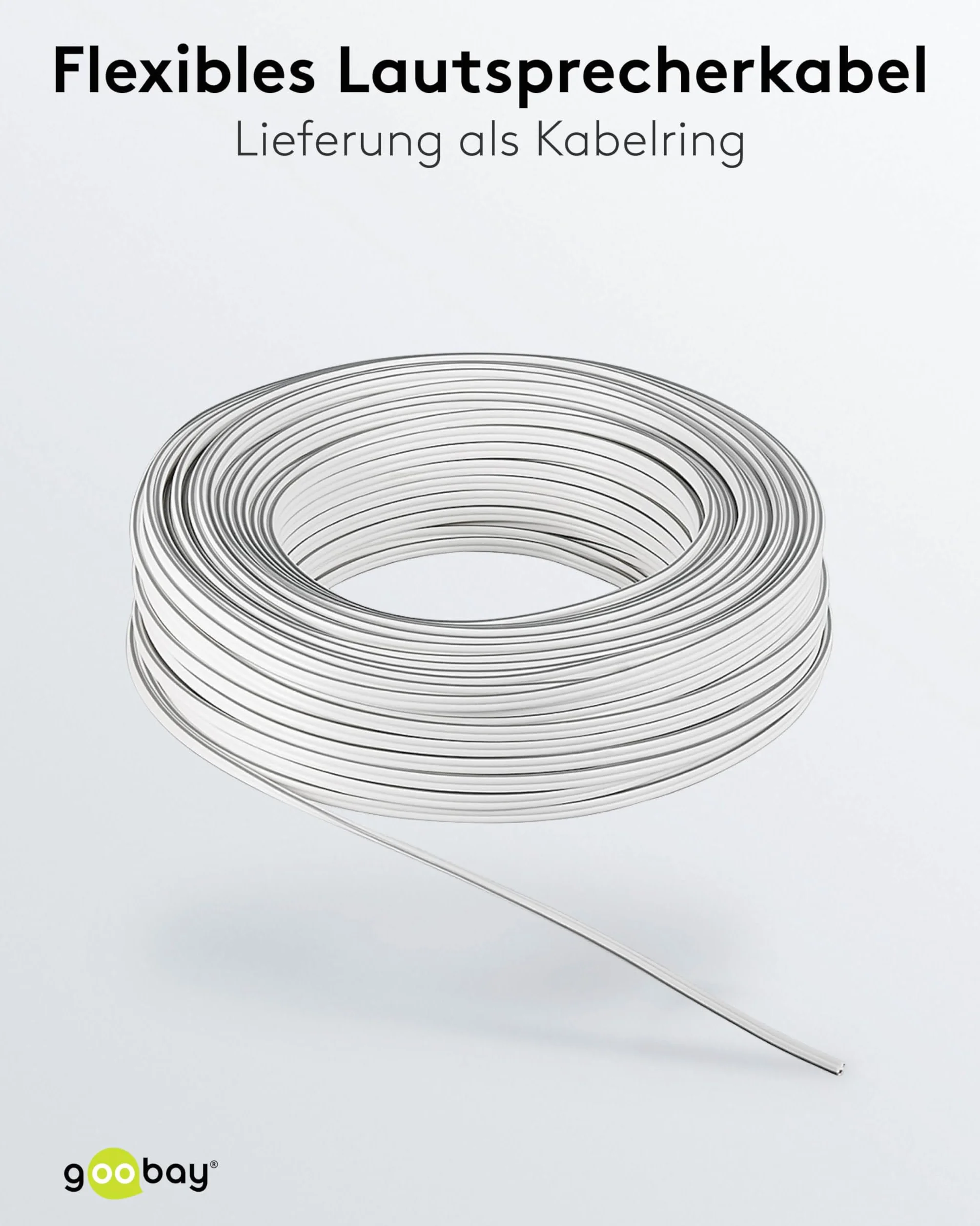 Goobay kabel głośnikowy 2 x 0,75 mm² CCA audio 10 m biały